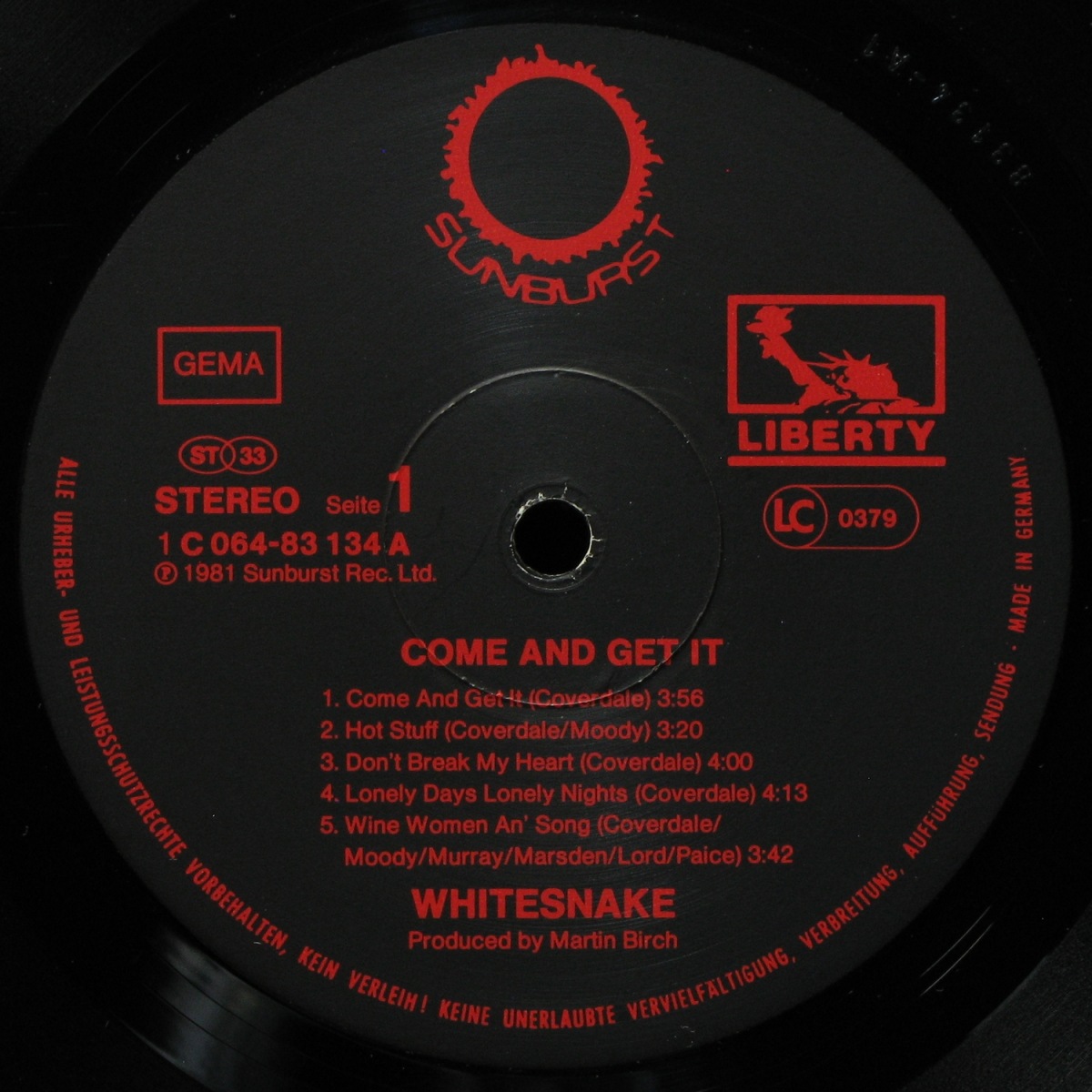 LP Whitesnake — Come An' Get It фото 2