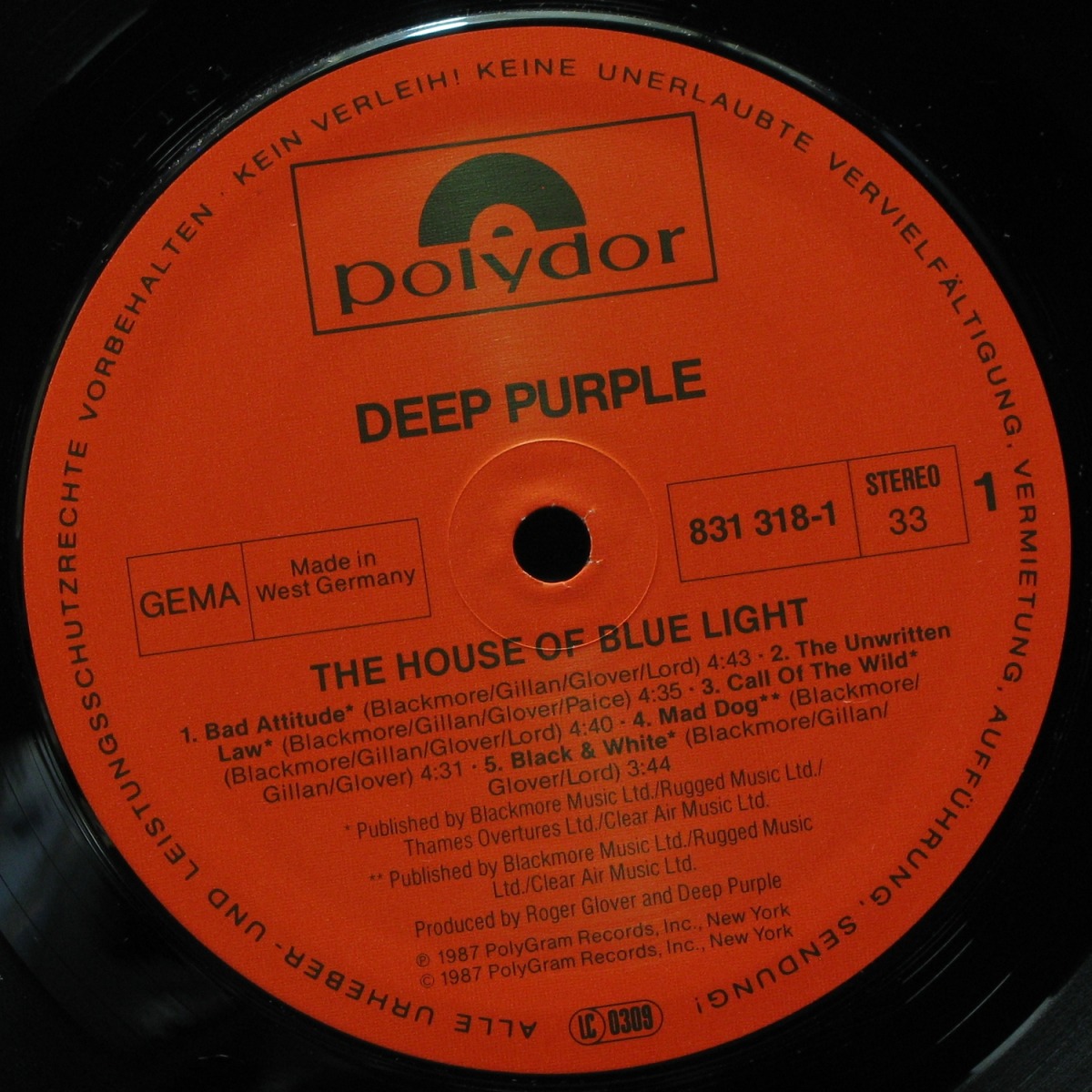 LP Deep Purple — House Of Blue Light фото 3