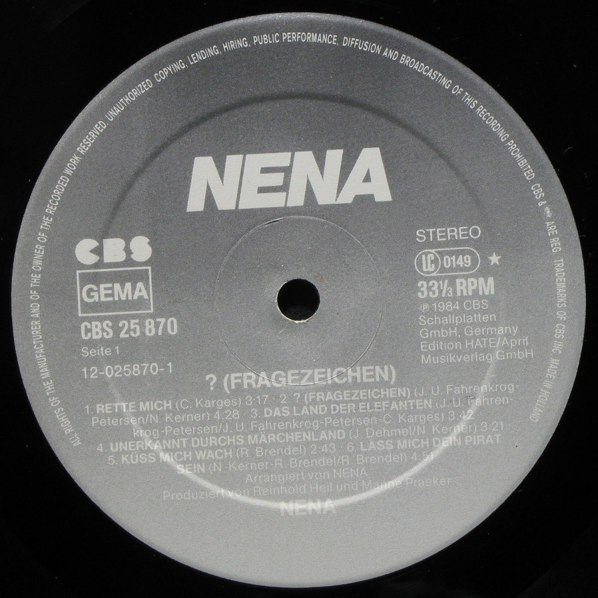 LP Nena — ? (Fragezeichen) фото 2