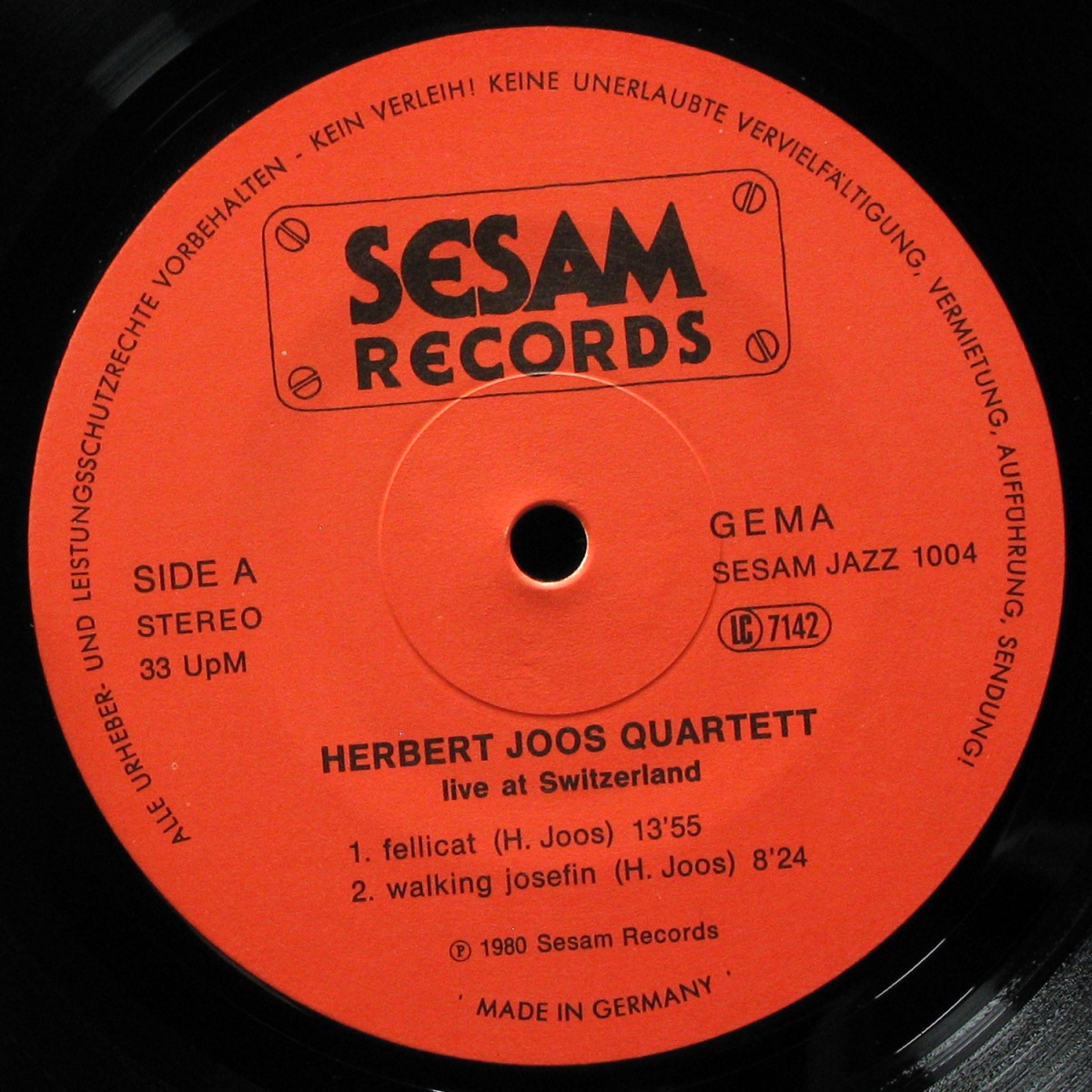 LP Herbert Joos Quartet — Fellicat фото 2