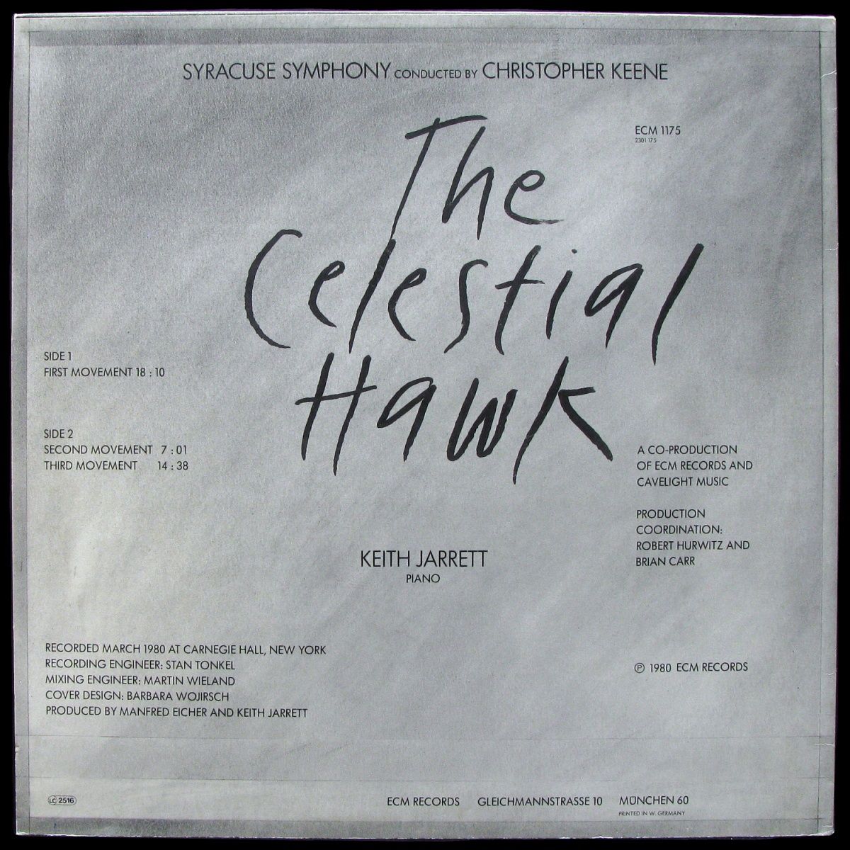 LP Keith Jarrett — Celestial Hawk - For Orchestra, Percussion And Piano фото 2