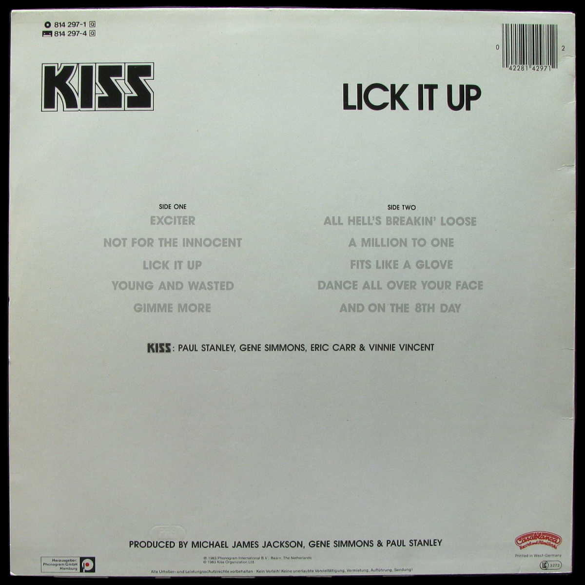 LP Kiss — Lick It Up фото 2