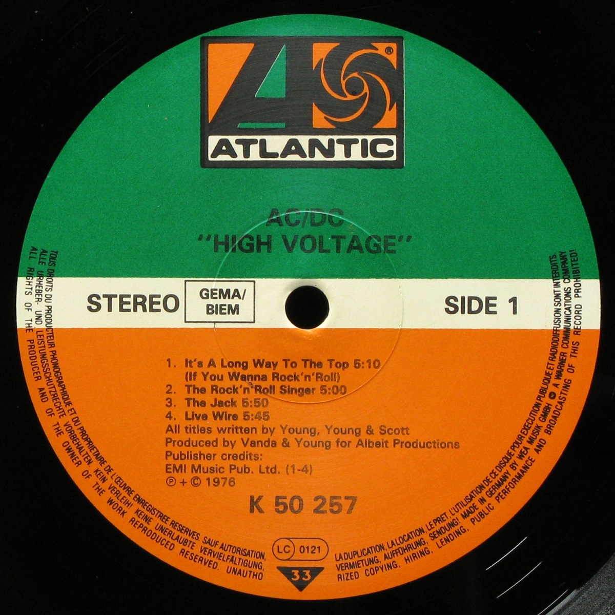 LP AC/DC — High Voltage фото 3