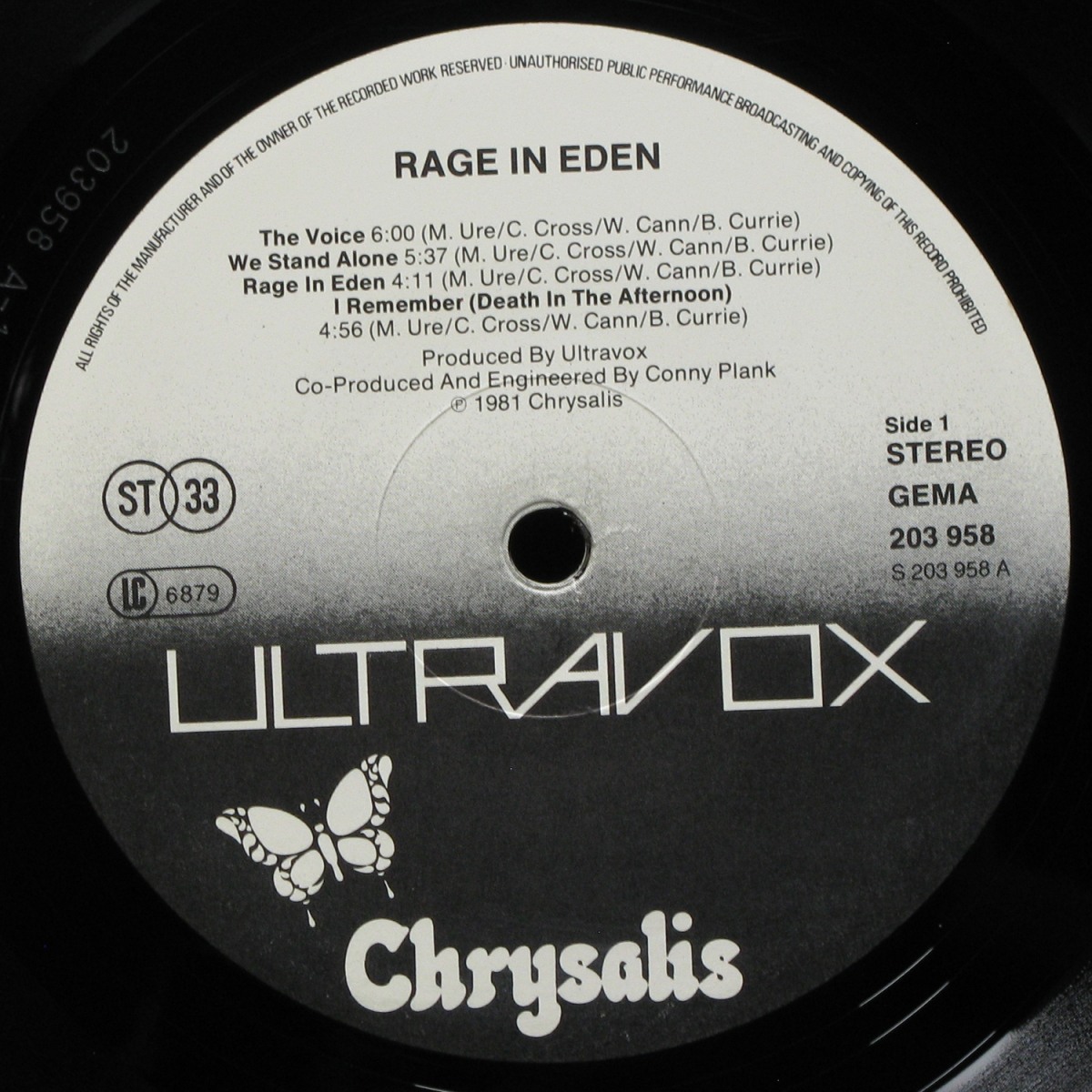 LP Ultravox — Rage In Eden фото 2