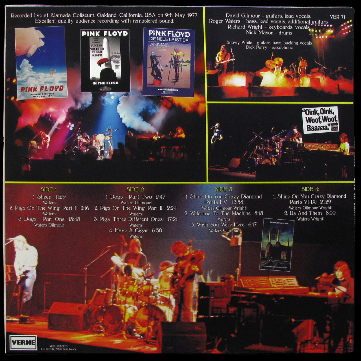 LP Pink Floyd — Live In Oakland 1977 (2LP) фото 2