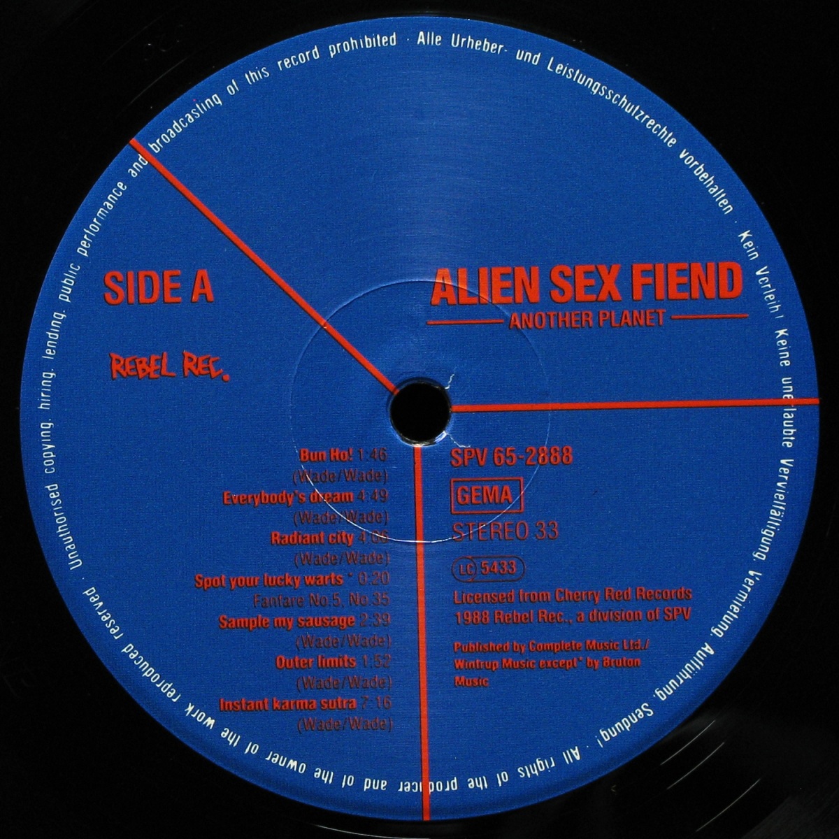 LP Alien Sex Fiend — Another Planet фото 3