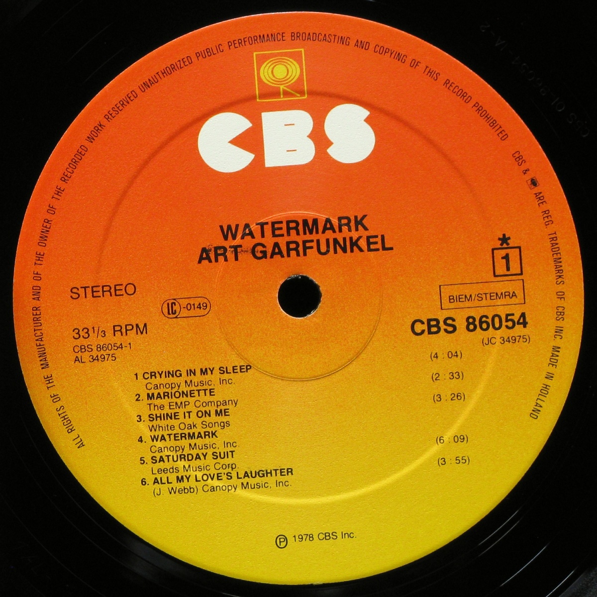 LP Art Garfunkel — Watermark фото 2