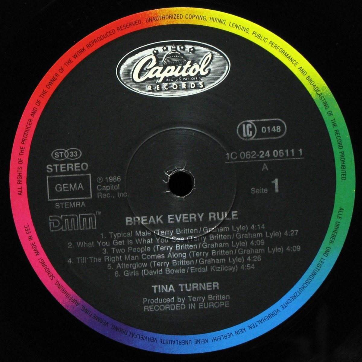 LP Tina Turner — Break Every Rule фото 2