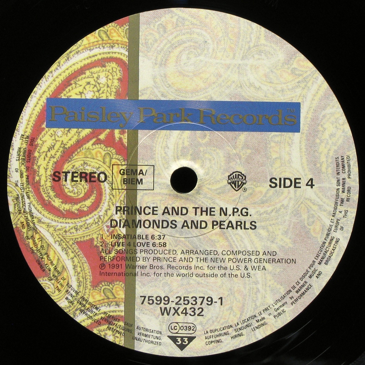 LP Prince — Diamonds And Pearls (2LP) фото 8