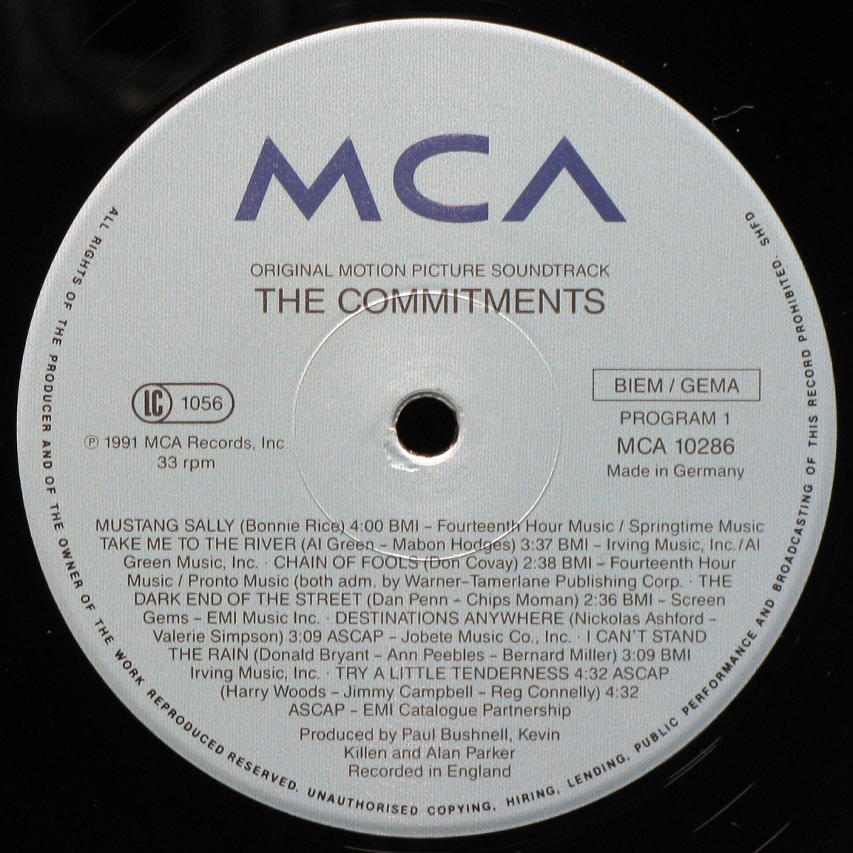 LP Commitments — Commitments (Music From The Original Motion Picture Soundtrack) фото 2