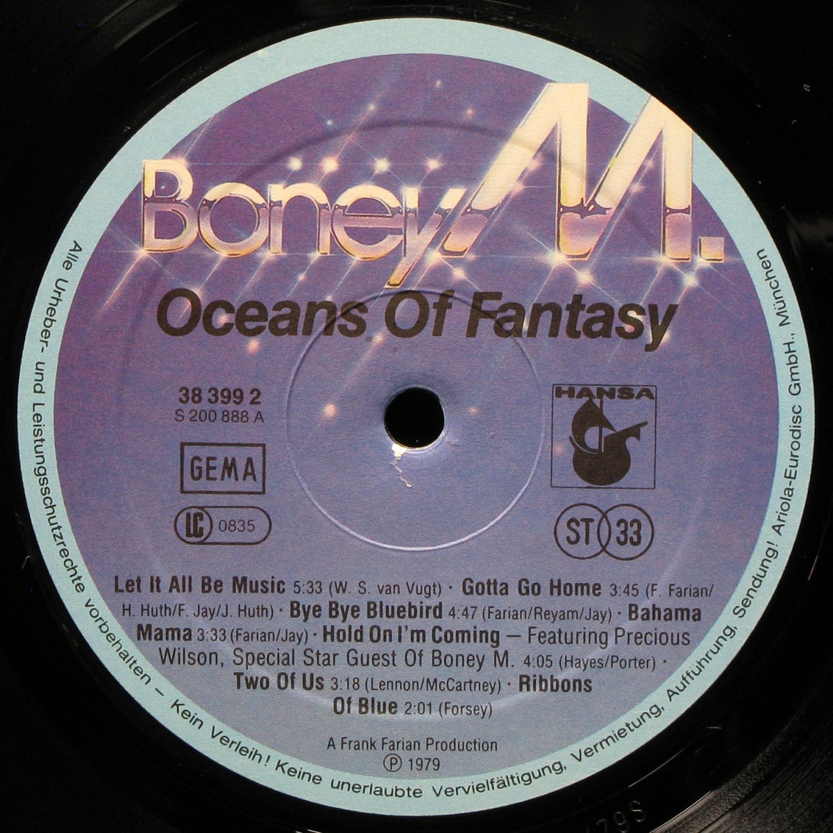 LP Boney M — Oceans Of Fantasy (club edition) фото 2