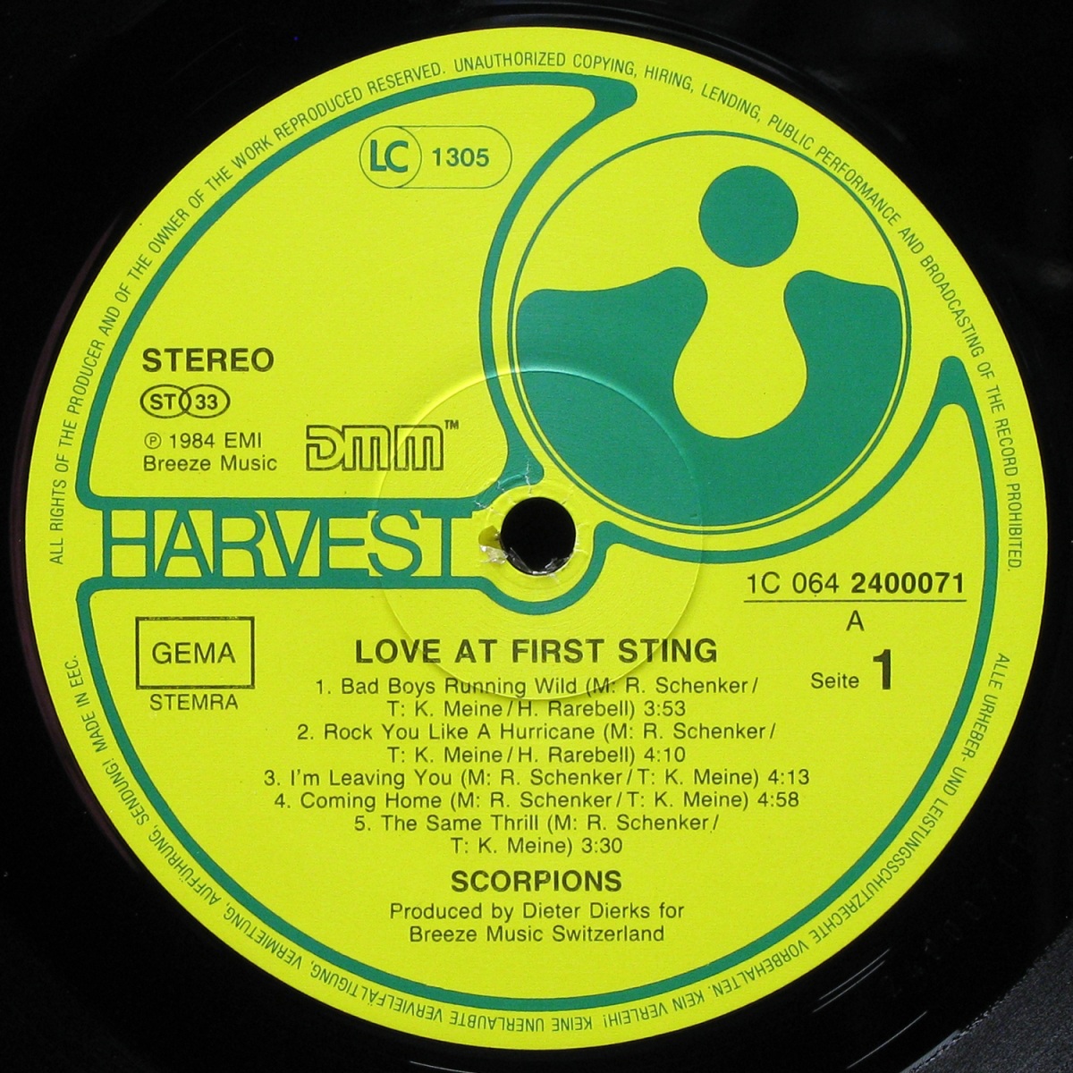 LP Scorpions — Love At First Sting фото 2