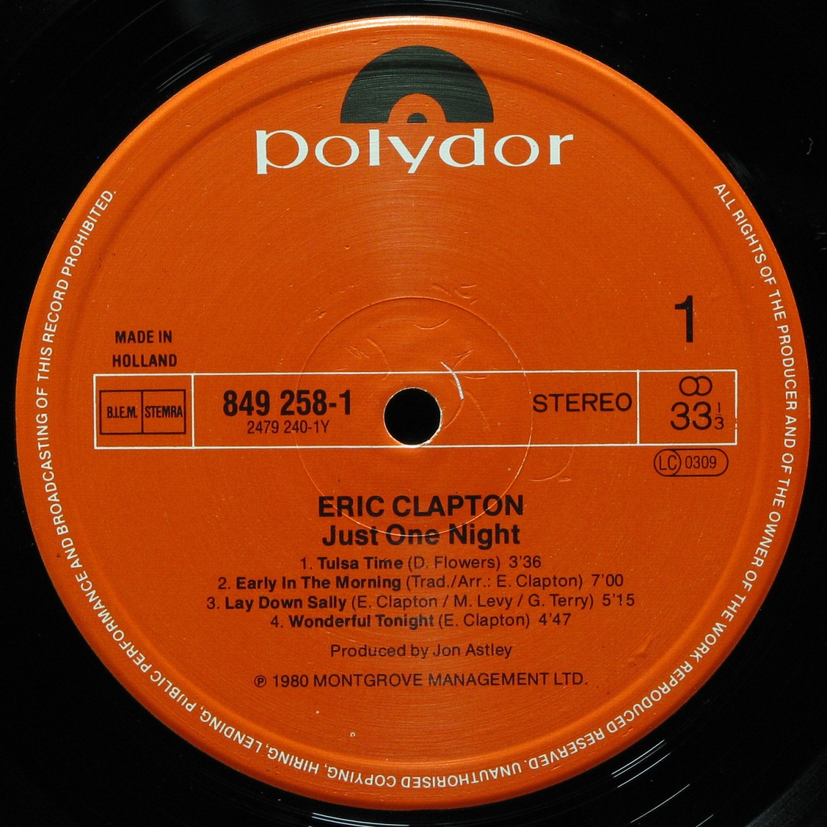 LP Eric Clapton — Just One Night (2LP) фото 2