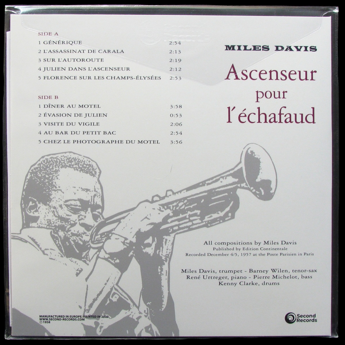 LP Miles Davis — Ascenseur Pour L’Echafaud фото 2