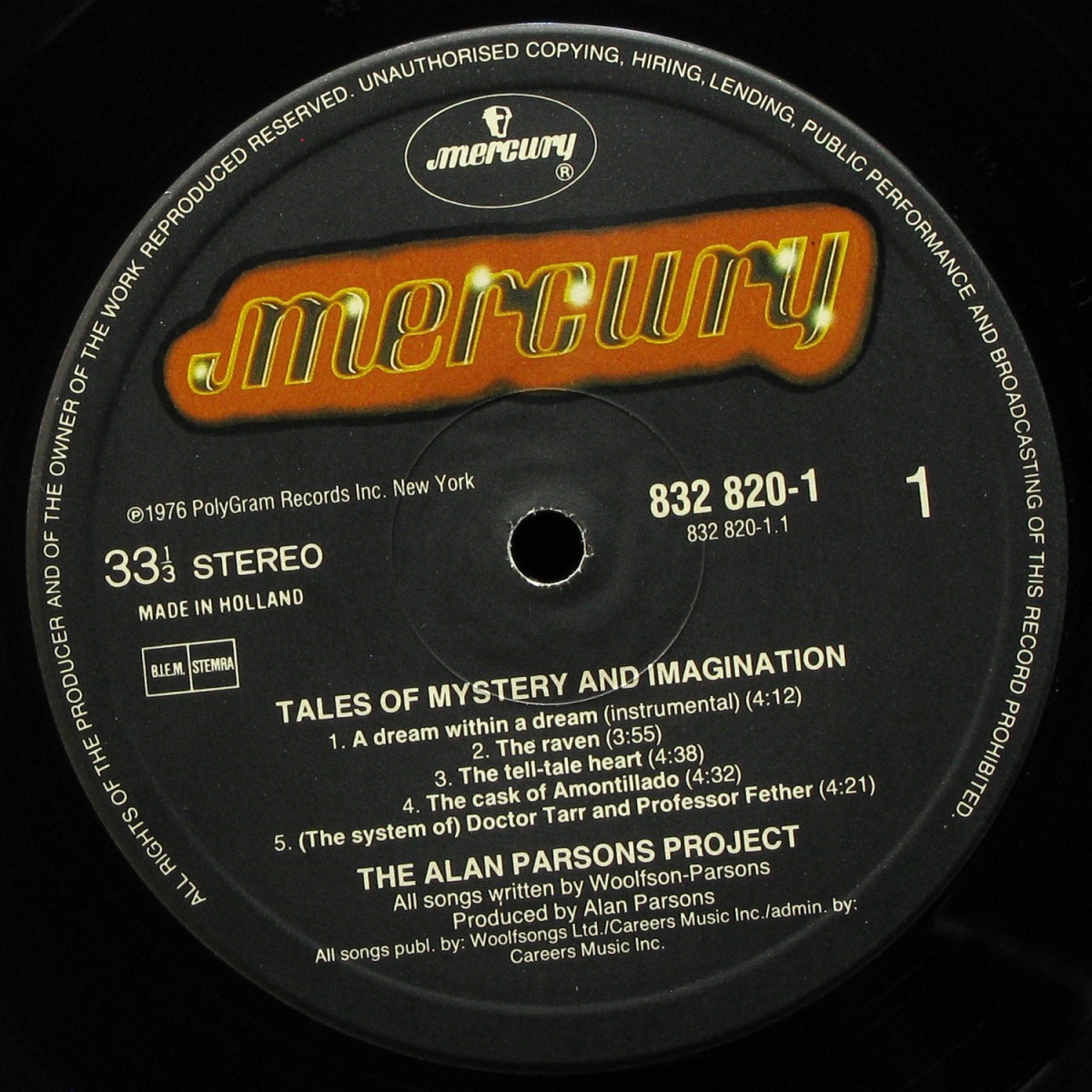 LP Alan Parsons Project — Tales Of Mystery And Imagination (coverbooklet) фото 2