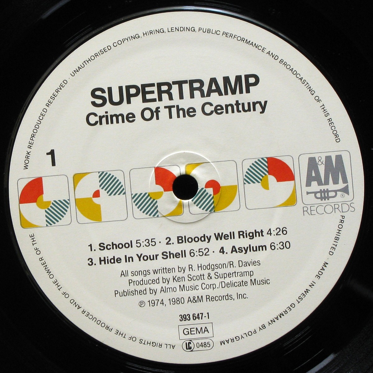 LP Supertramp — Crime Of The Century фото 2