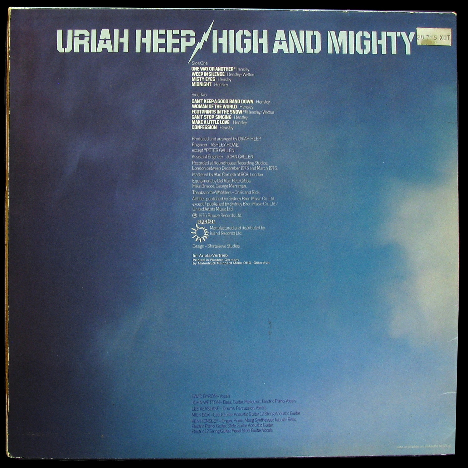 LP Uriah Heep — High And Mighty фото 2