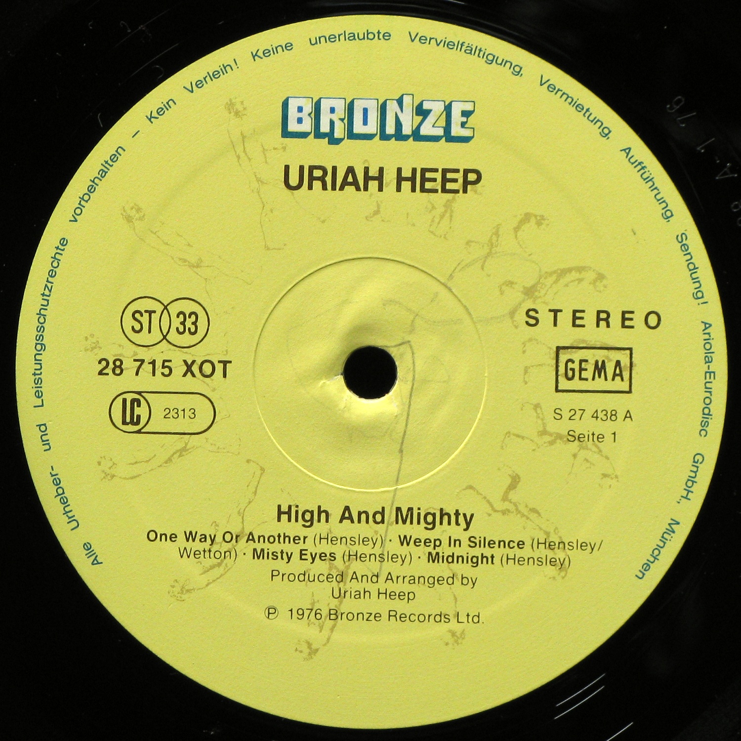 LP Uriah Heep — High And Mighty фото 3