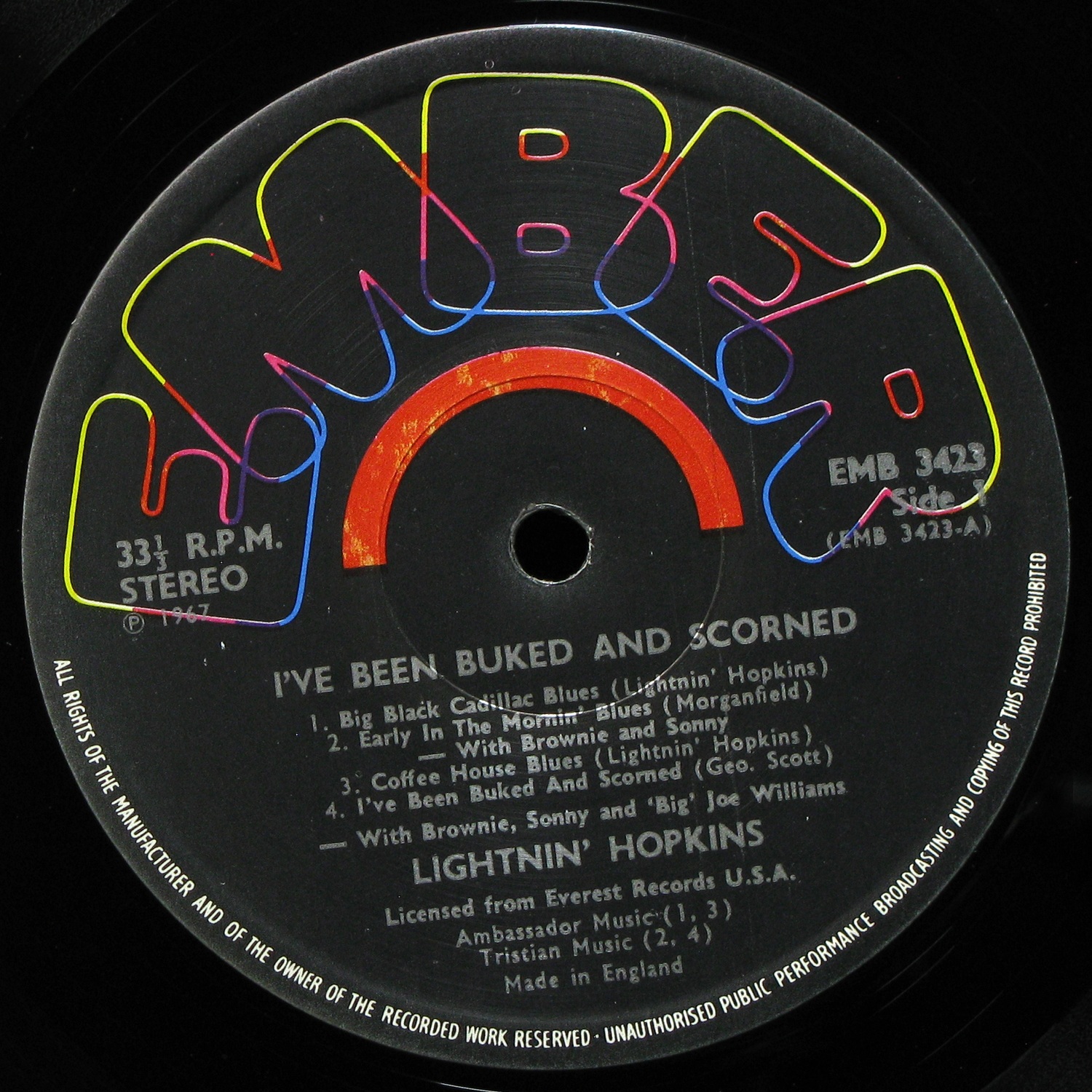 LP Lightnin' Hopkins — I've Been Buked And Scorned фото 2