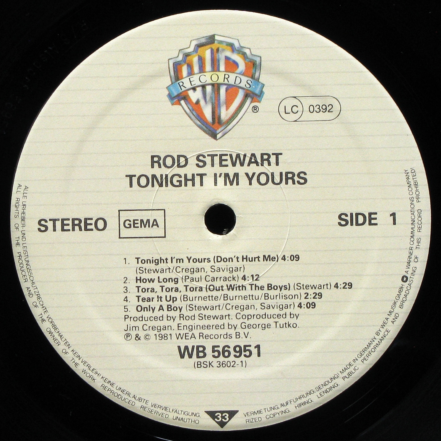 LP Rod Stewart — Tonight I'm Yours фото 2