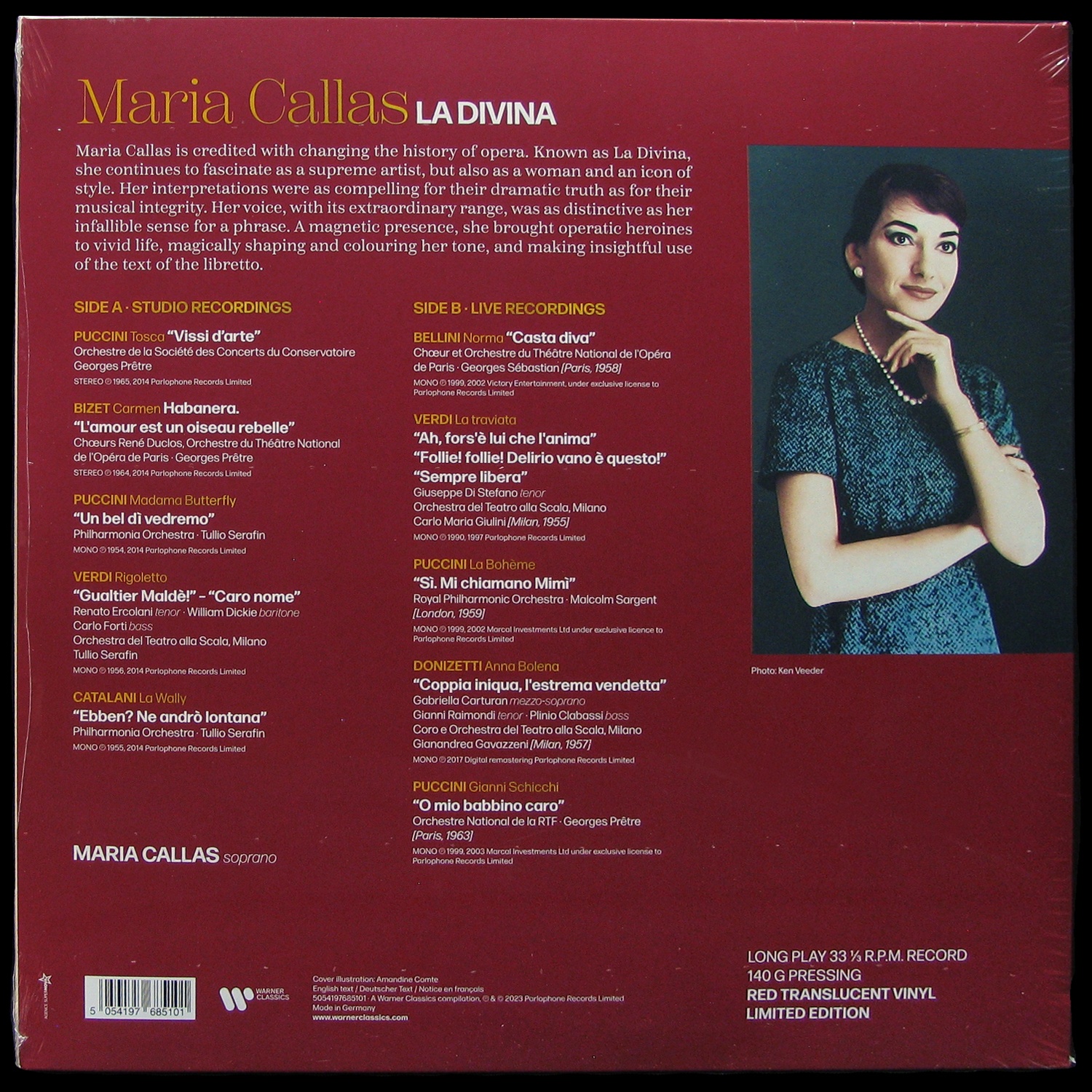 LP Maria Callas — La Divina (coloured vinyl) фото 2