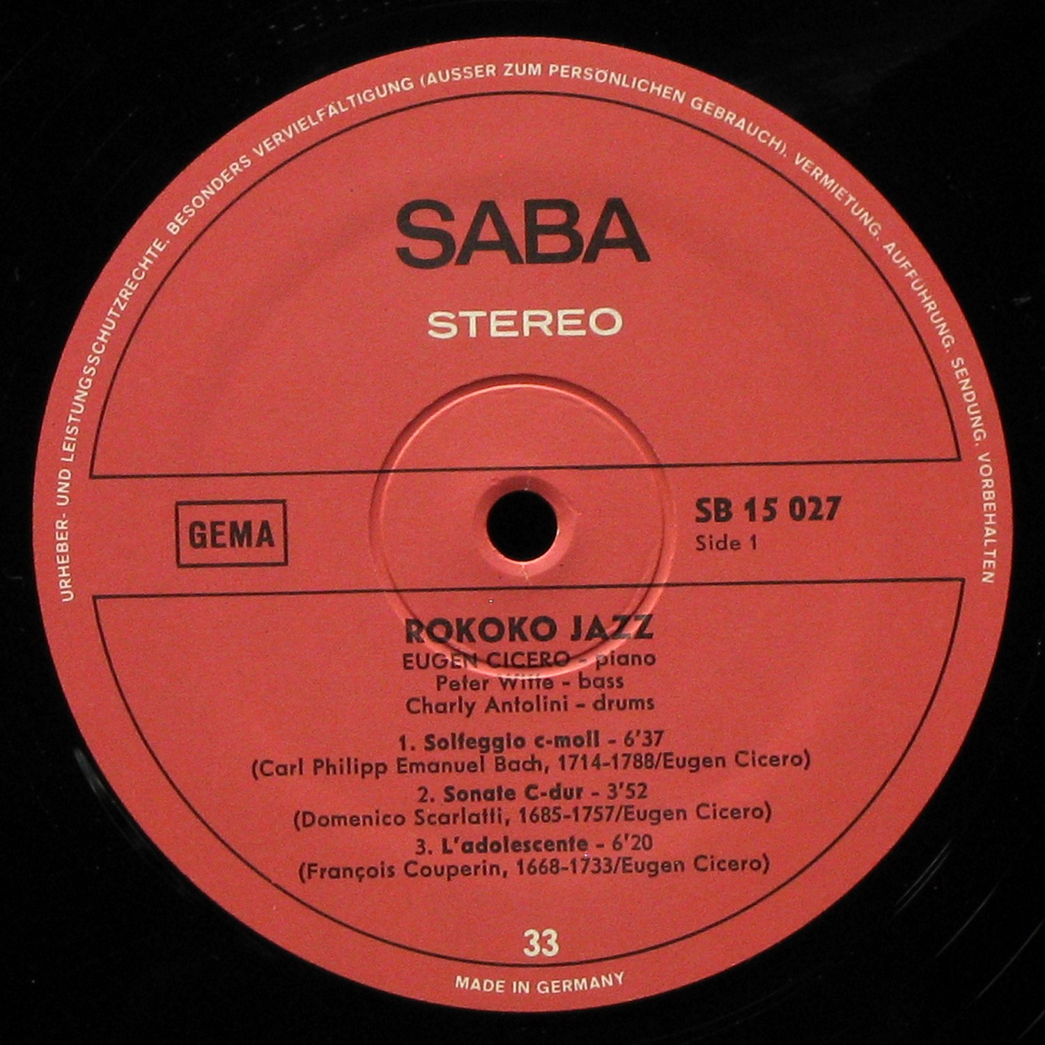 LP Eugen Cicero — Rokoko Jazz фото 2