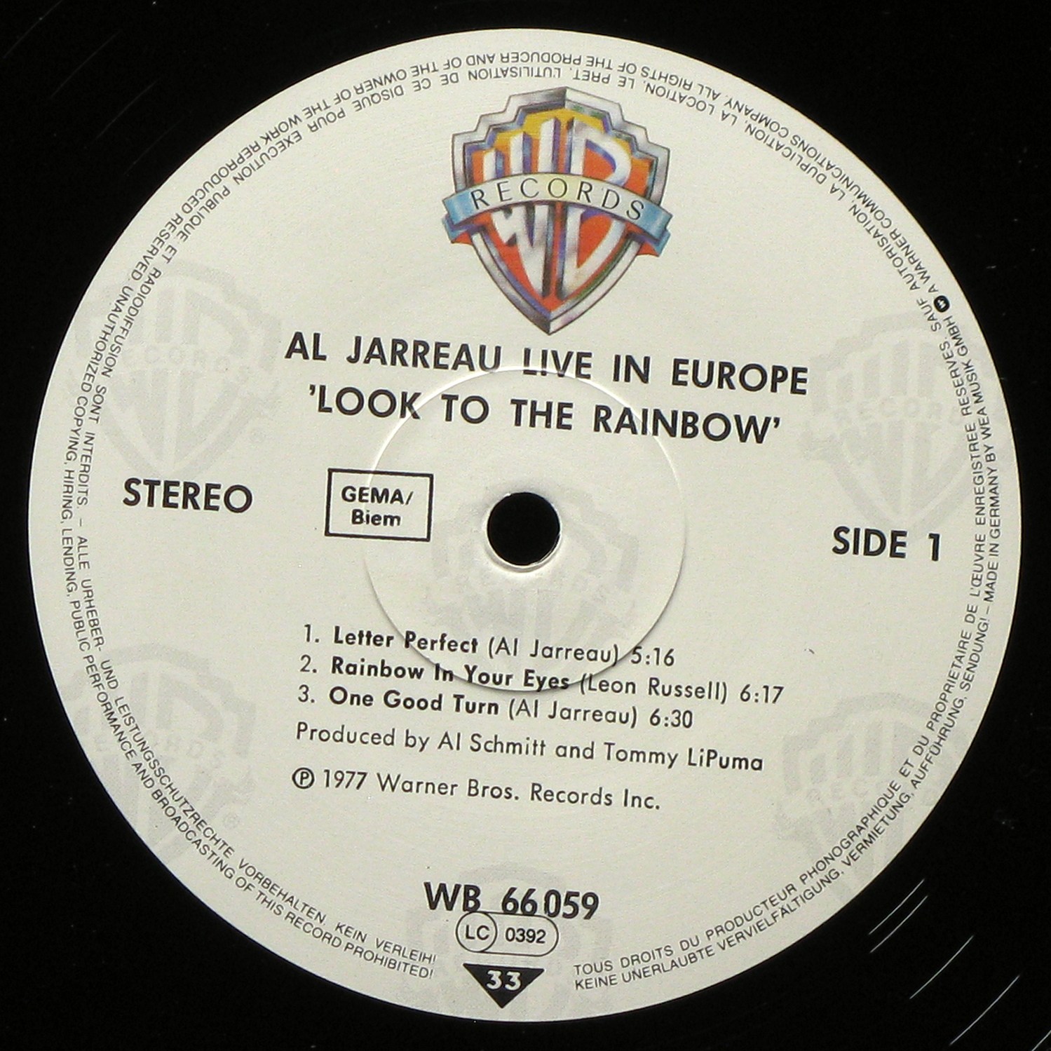 LP Al Jarreau — Look To The Rainbow - Live In Europe (2LP) фото 2