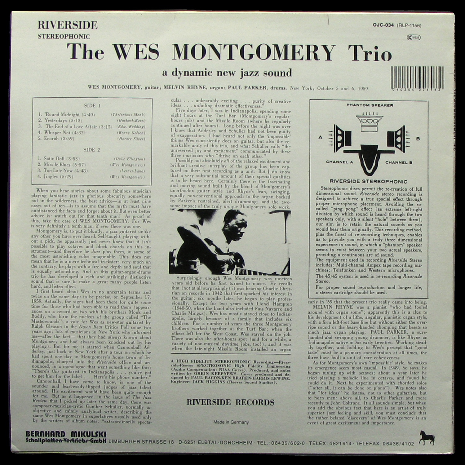 LP Wes Montgomery — Dynamic New Sound: Guitar / Organ / Drums фото 3