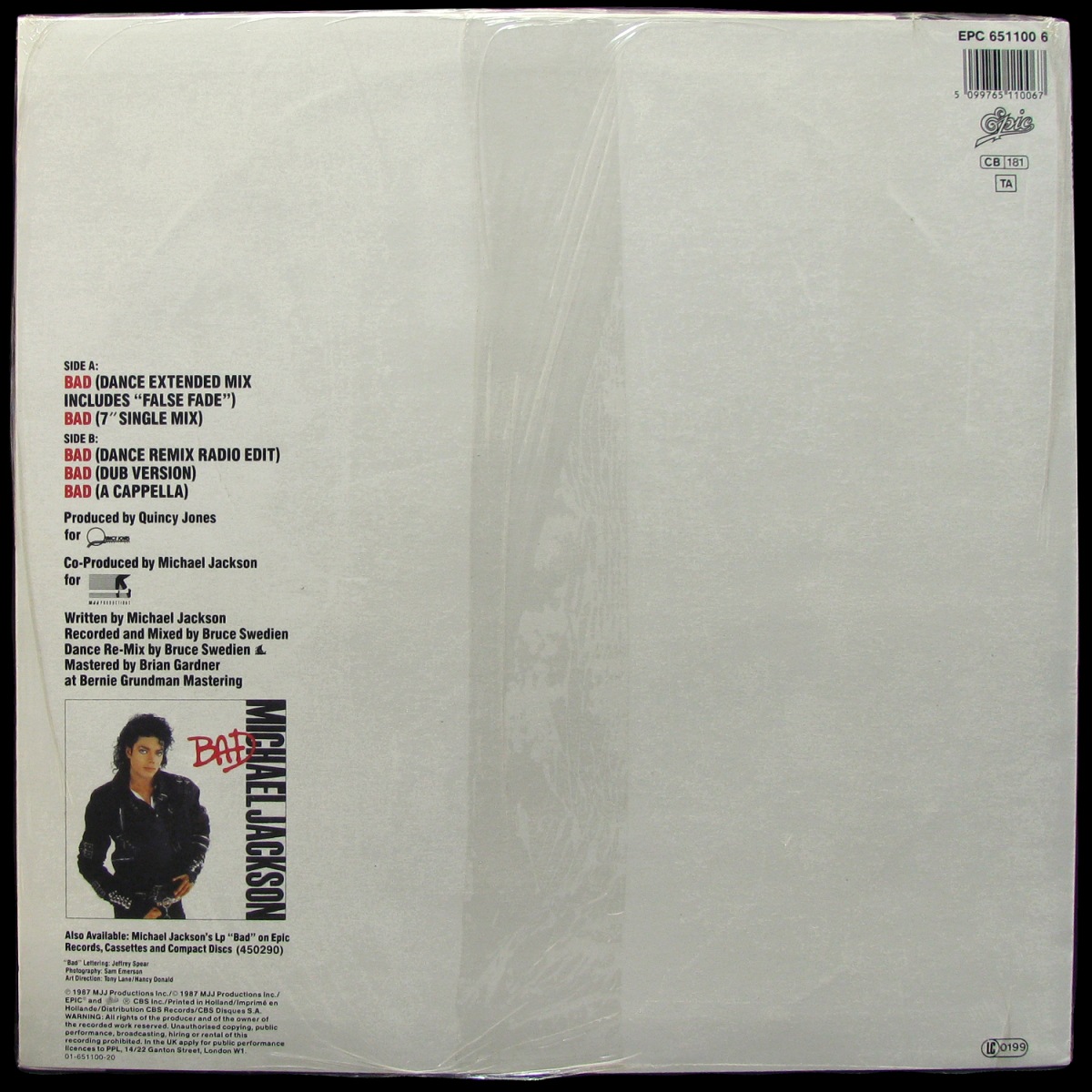 LP Michael Jackson — Bad (maxi) фото 2