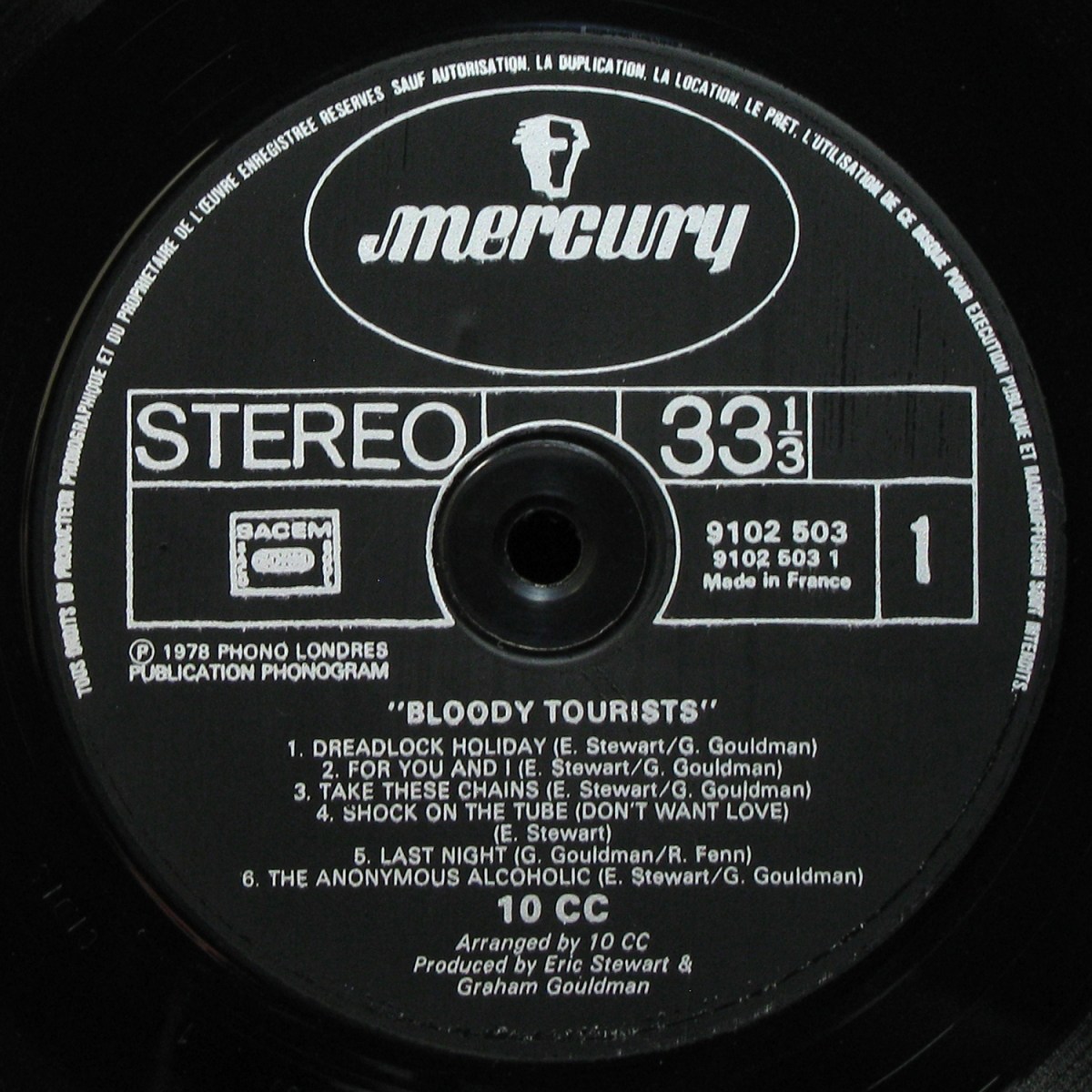 LP 10 CC — Bloody Tourists фото 2