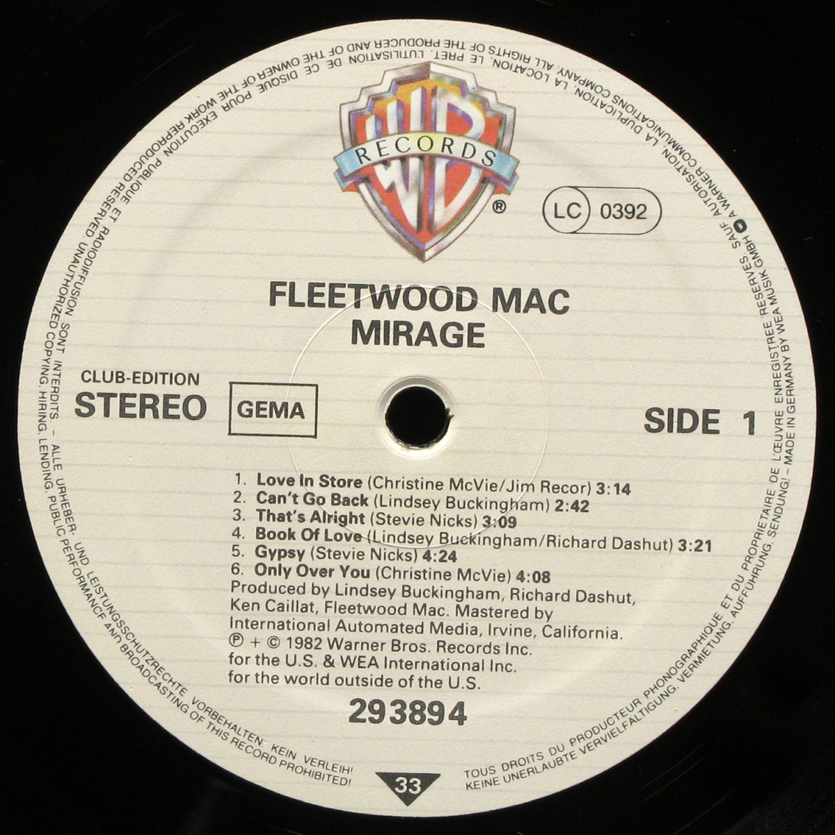 LP Fleetwood Mac — Mirage (club edition) фото 2