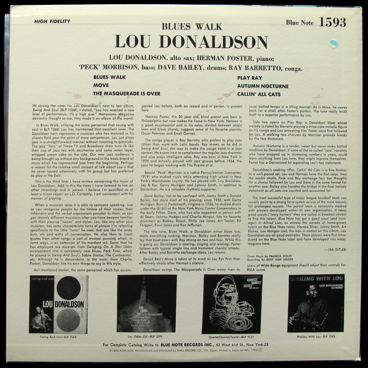 LP Lou Donaldson — Blues Walk фото 2