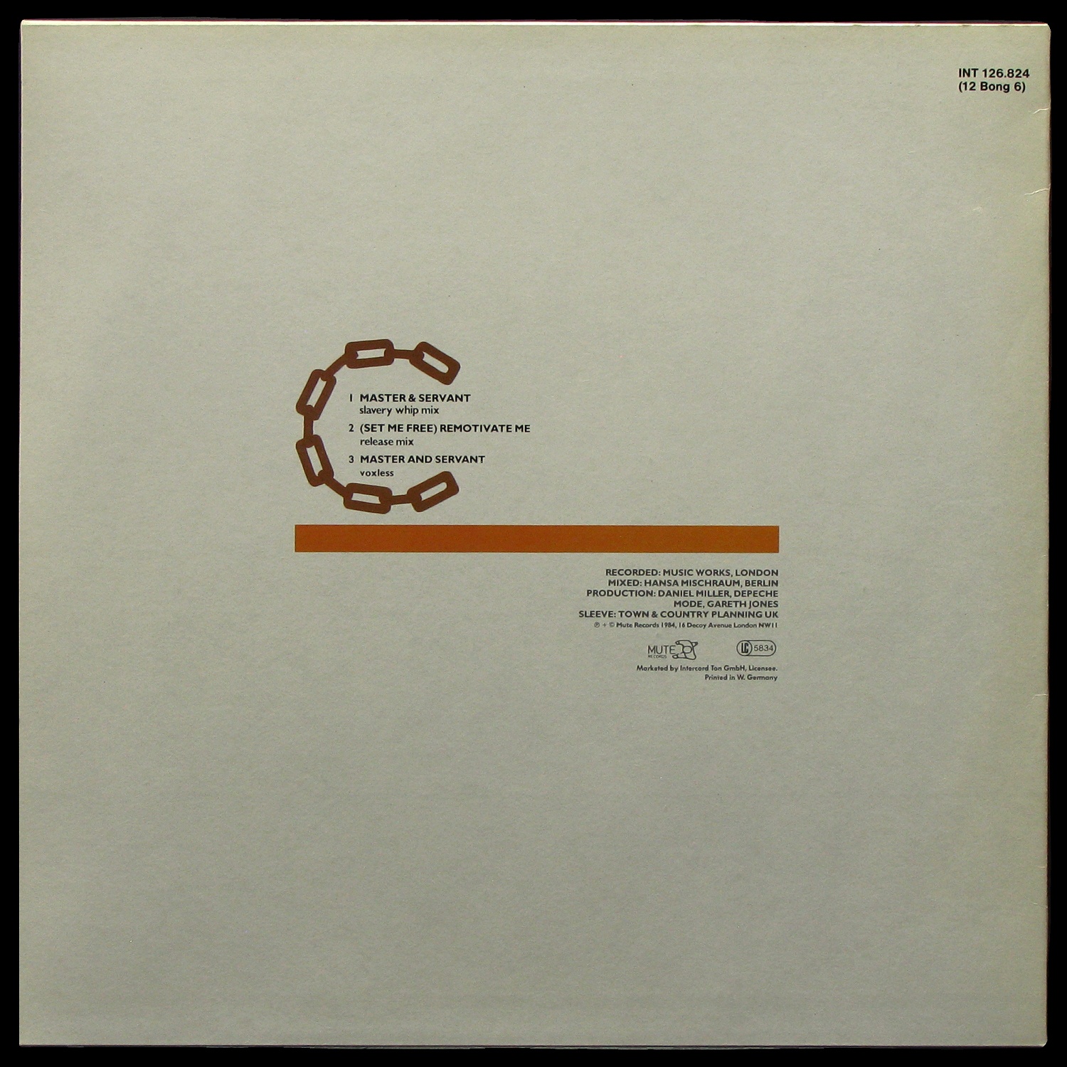 LP Depeche Mode — Master And Servant (Slavery Whip Mix) (coloured vinyl, maxi) фото 2