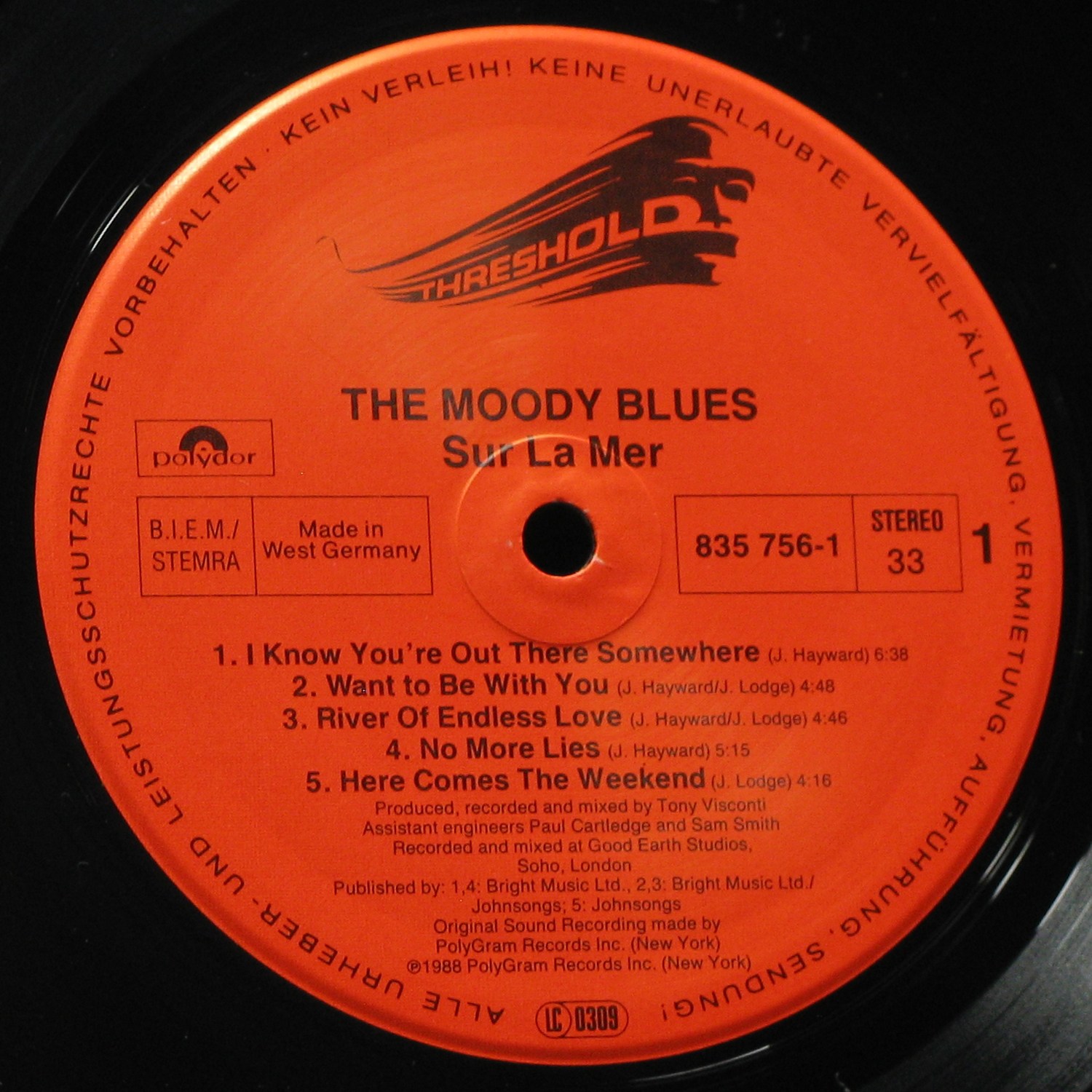 LP Moody Blues — Sur La Mer фото 2