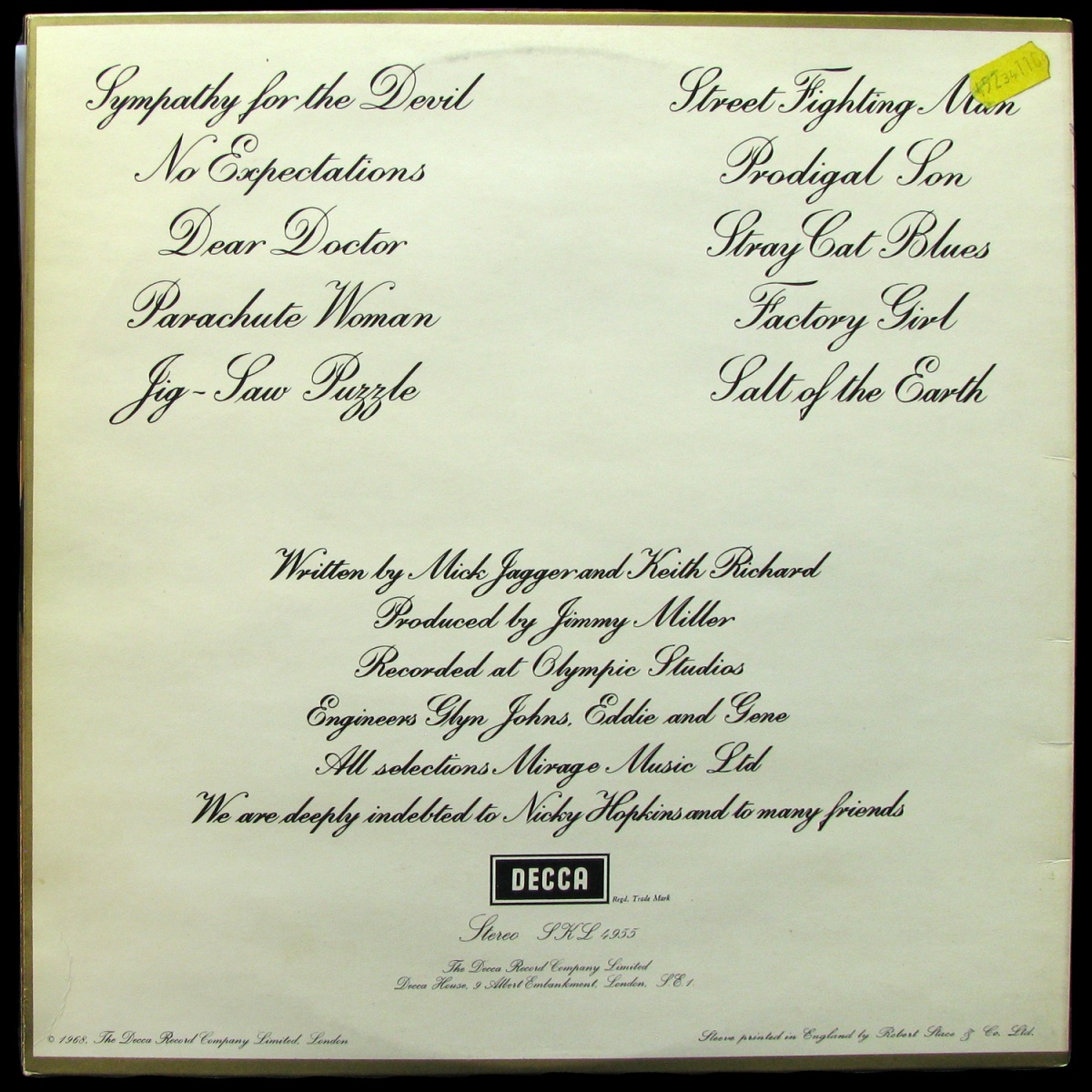 LP Rolling Stones — Beggars Banquet фото 2