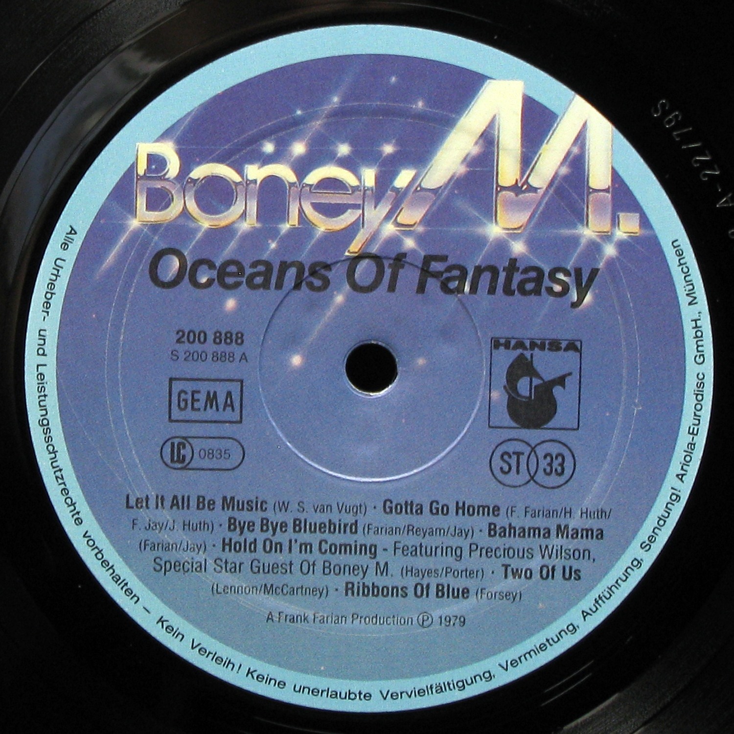 LP Boney M — Oceans Of Fantasy (postercover) фото 2