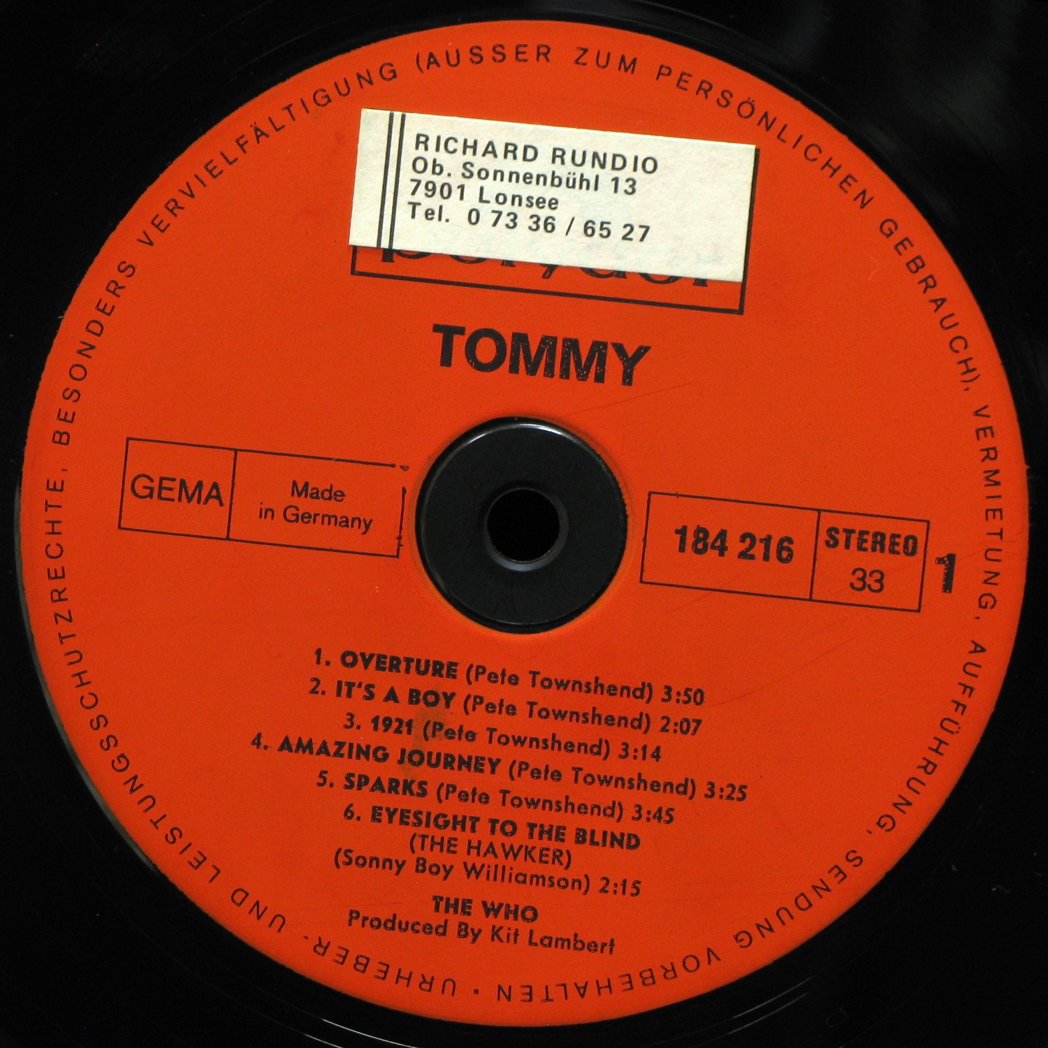 LP Who — Tommy (2LP,  + booklet) фото 2