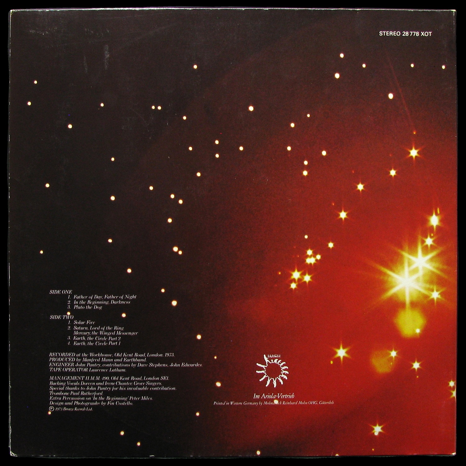 LP Manfred Mann's Earth Band — Solar Fire фото 3