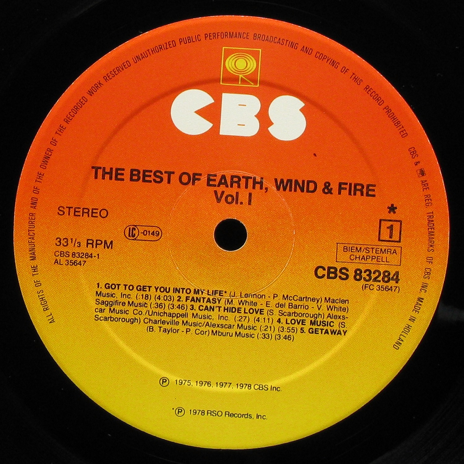 LP Earth, Wind & Fire — Best Of Earth Wind & Fire Vol.1 фото 2