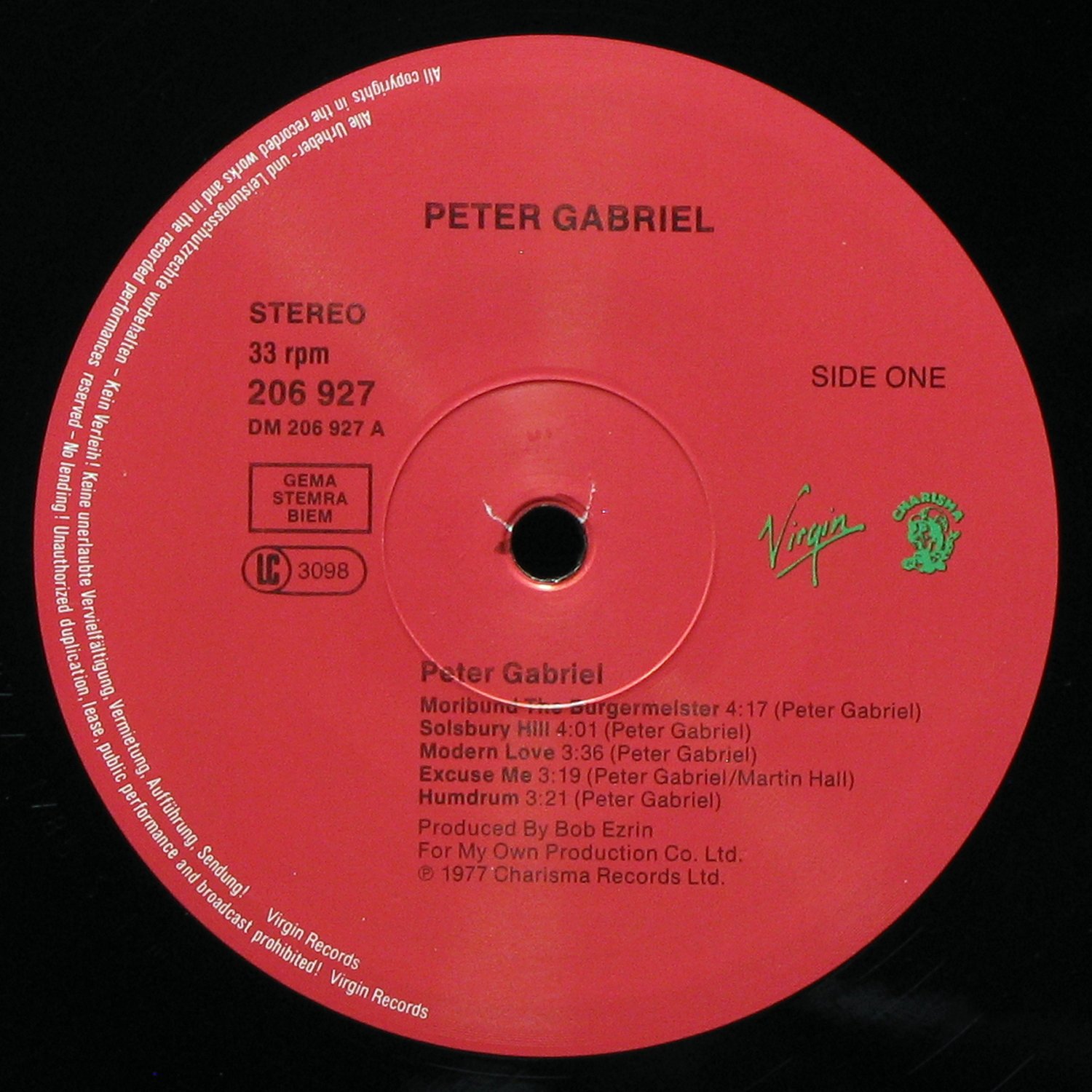 LP Peter Gabriel — Peter Gabriel (1977) фото 2