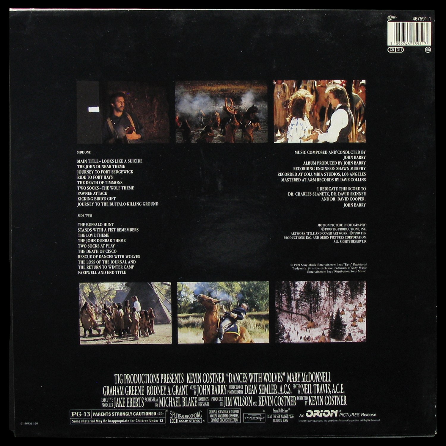 LP John Barry — Dances With Wolves (Original Motion Picture Soundtrack) фото 2