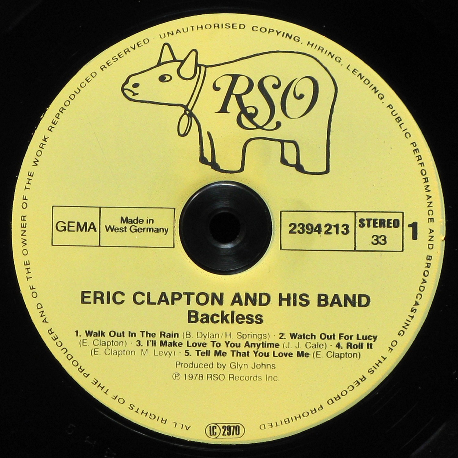 LP Eric Clapton — Backless фото 2