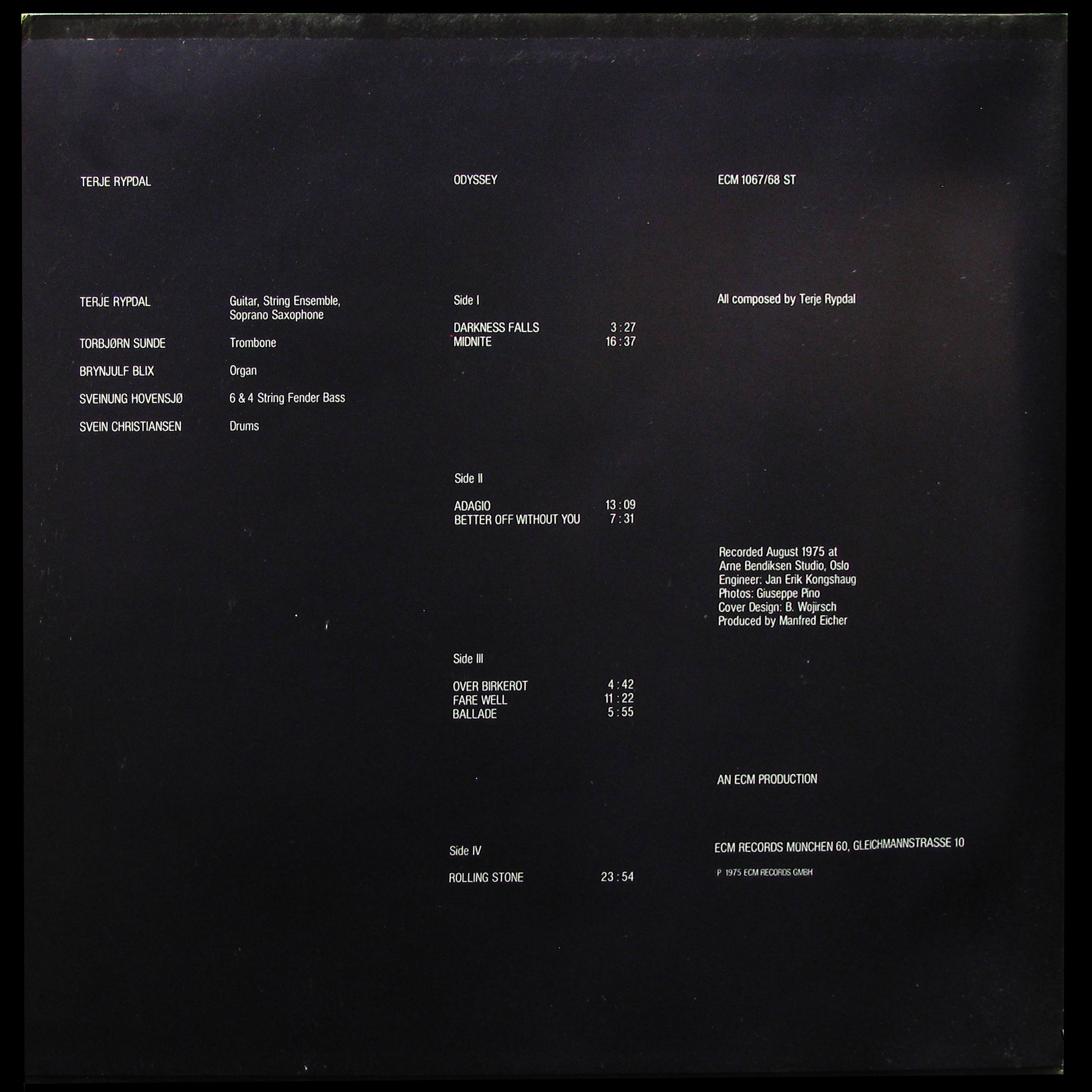 LP Terje Rypdal — Odyssey (2LP) фото 7