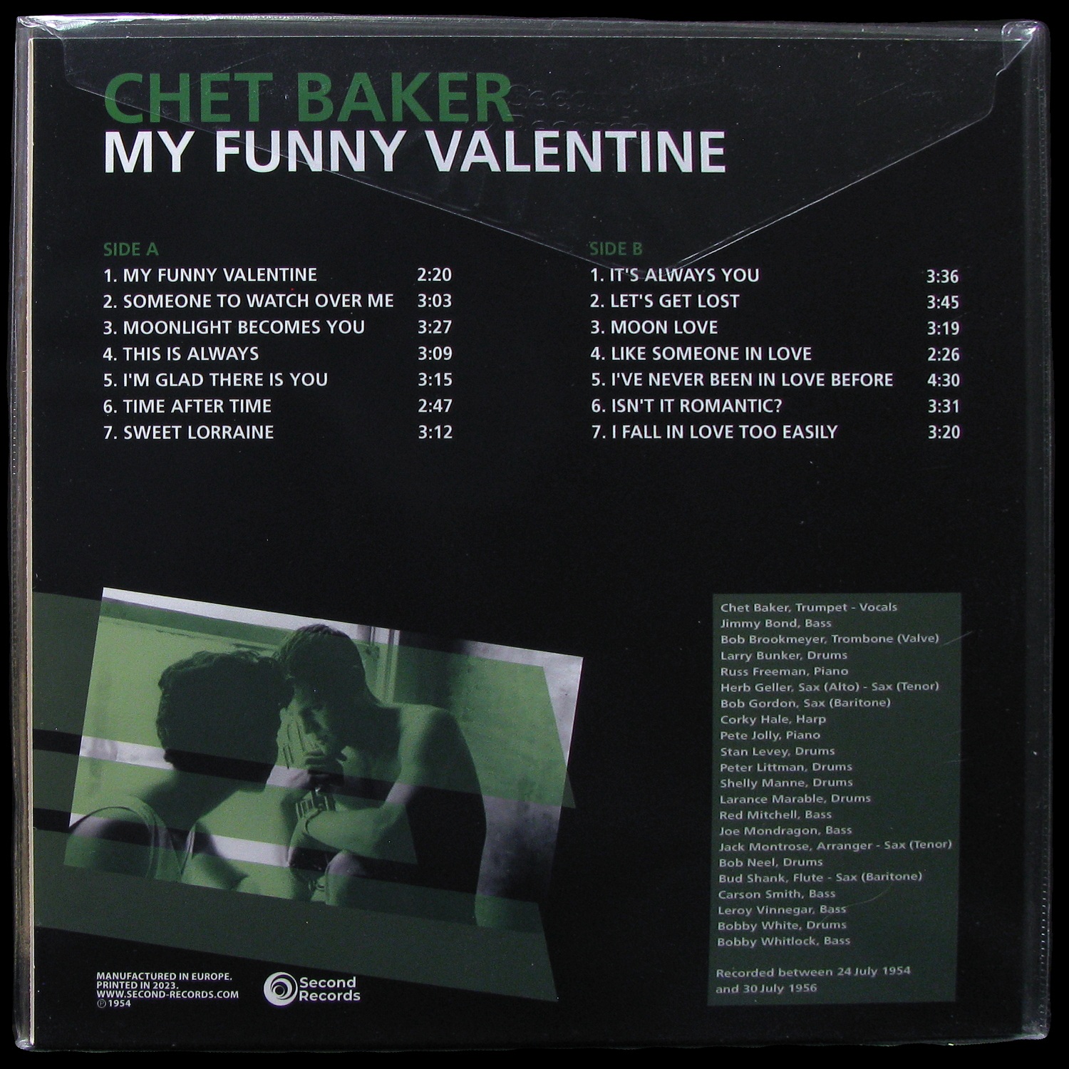 LP Chet Baker — My Funny Valentine ( green marble vinyl) фото 2