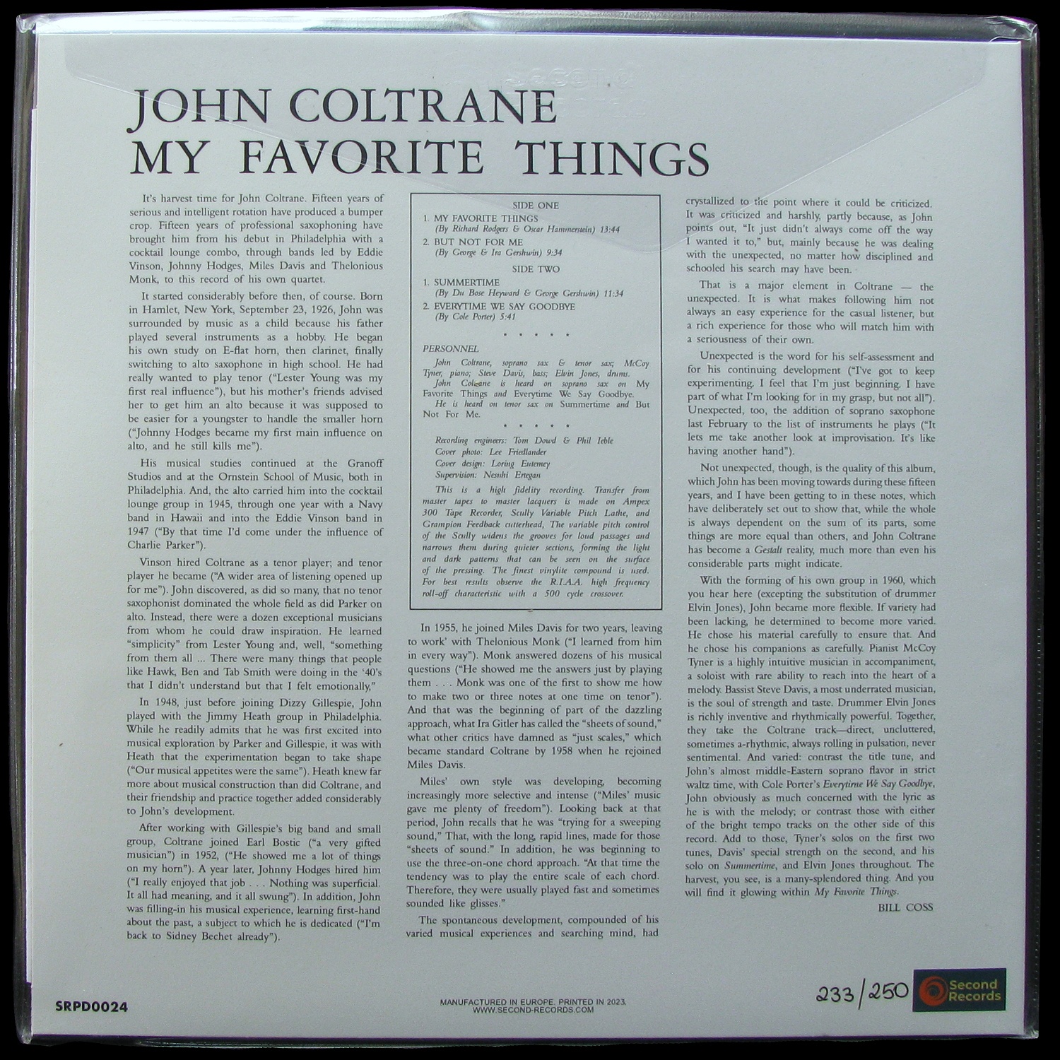 LP John Coltrane — My Favorite Things (,  marble vinyl) фото 2