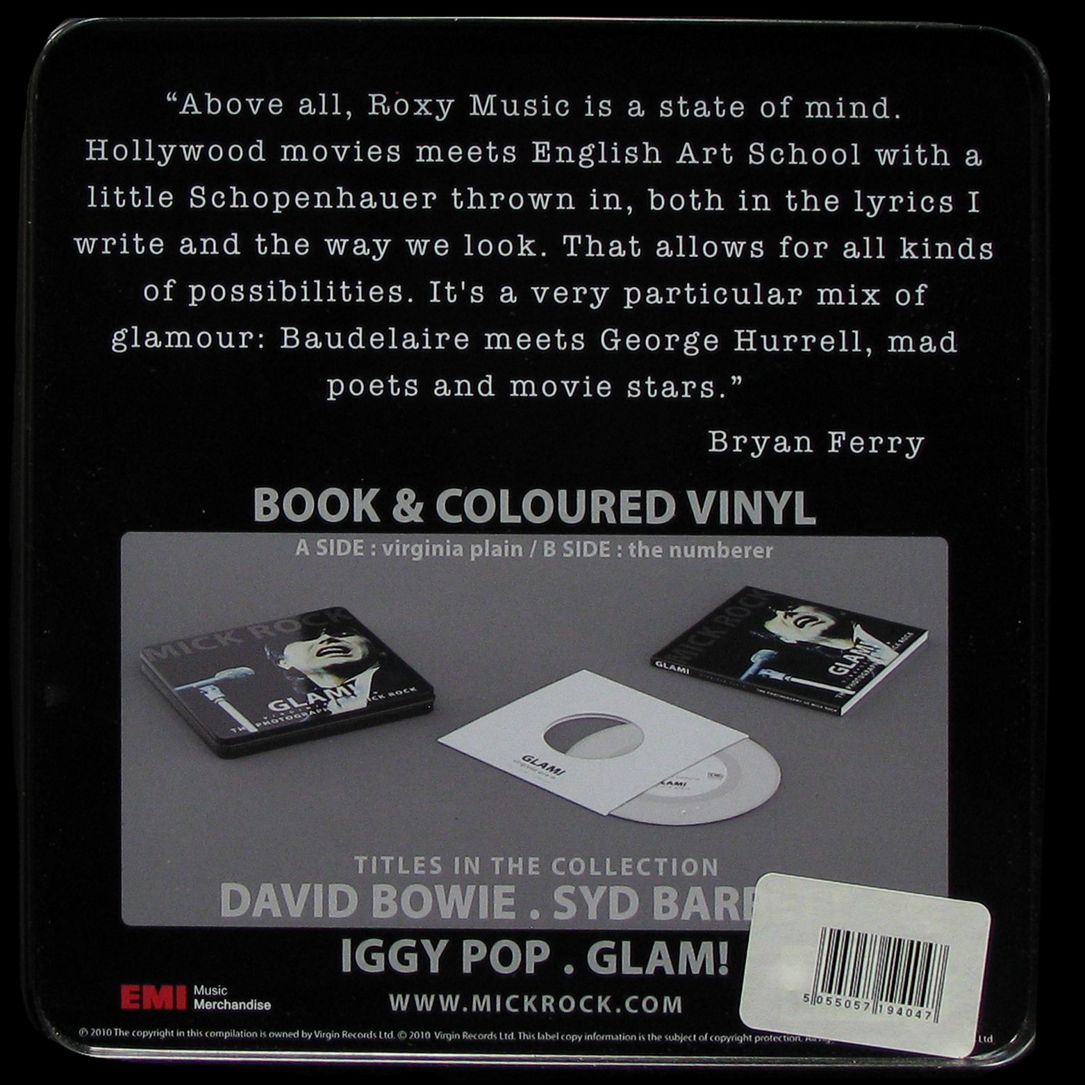 LP Roxy Music — Glam! The Photography Of Mick Rock (single,  + book,  BOX-SET) фото 2