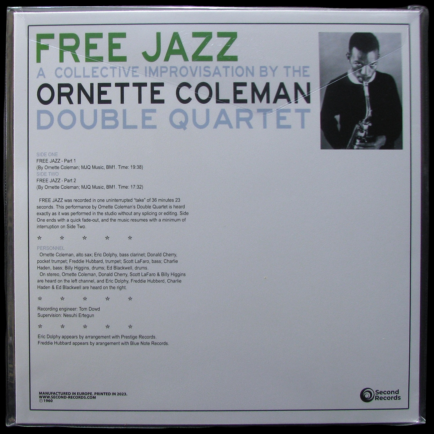 LP Ornette Coleman Double Quartet — Free Jazz (,  marble vinyl) фото 2