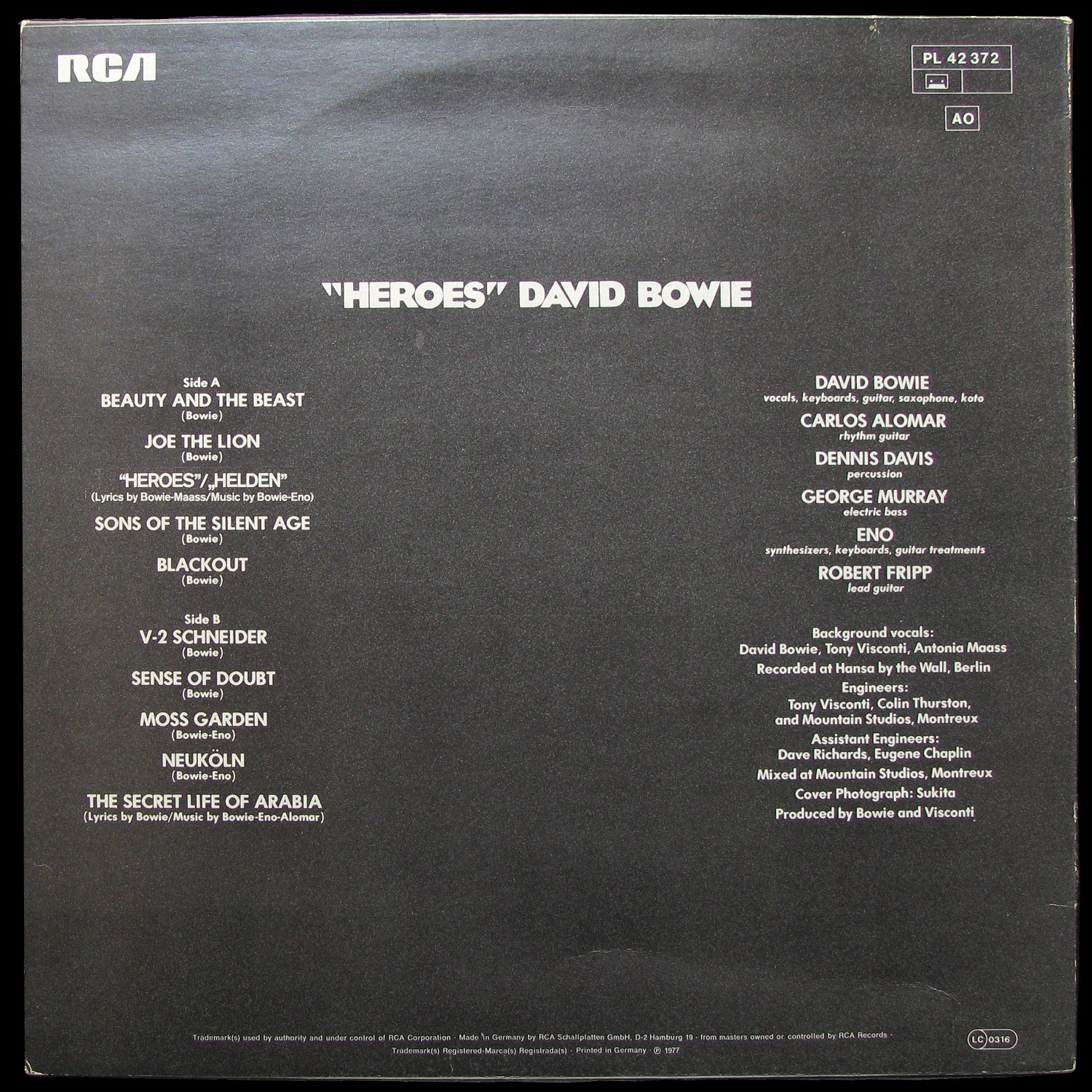 LP David Bowie — Heroes фото 4