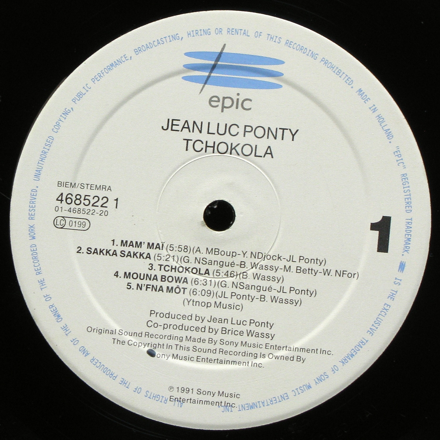 LP Jean-Luc Ponty — Tchokola фото 2