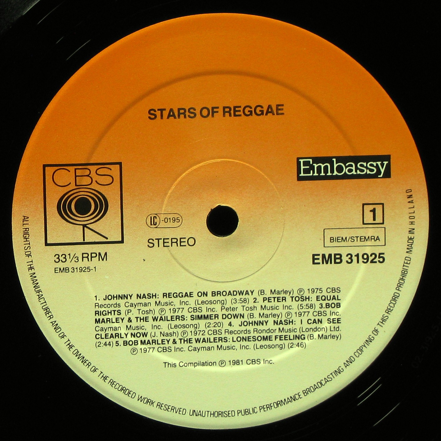 LP V/A — Stars Of Reggae фото 2